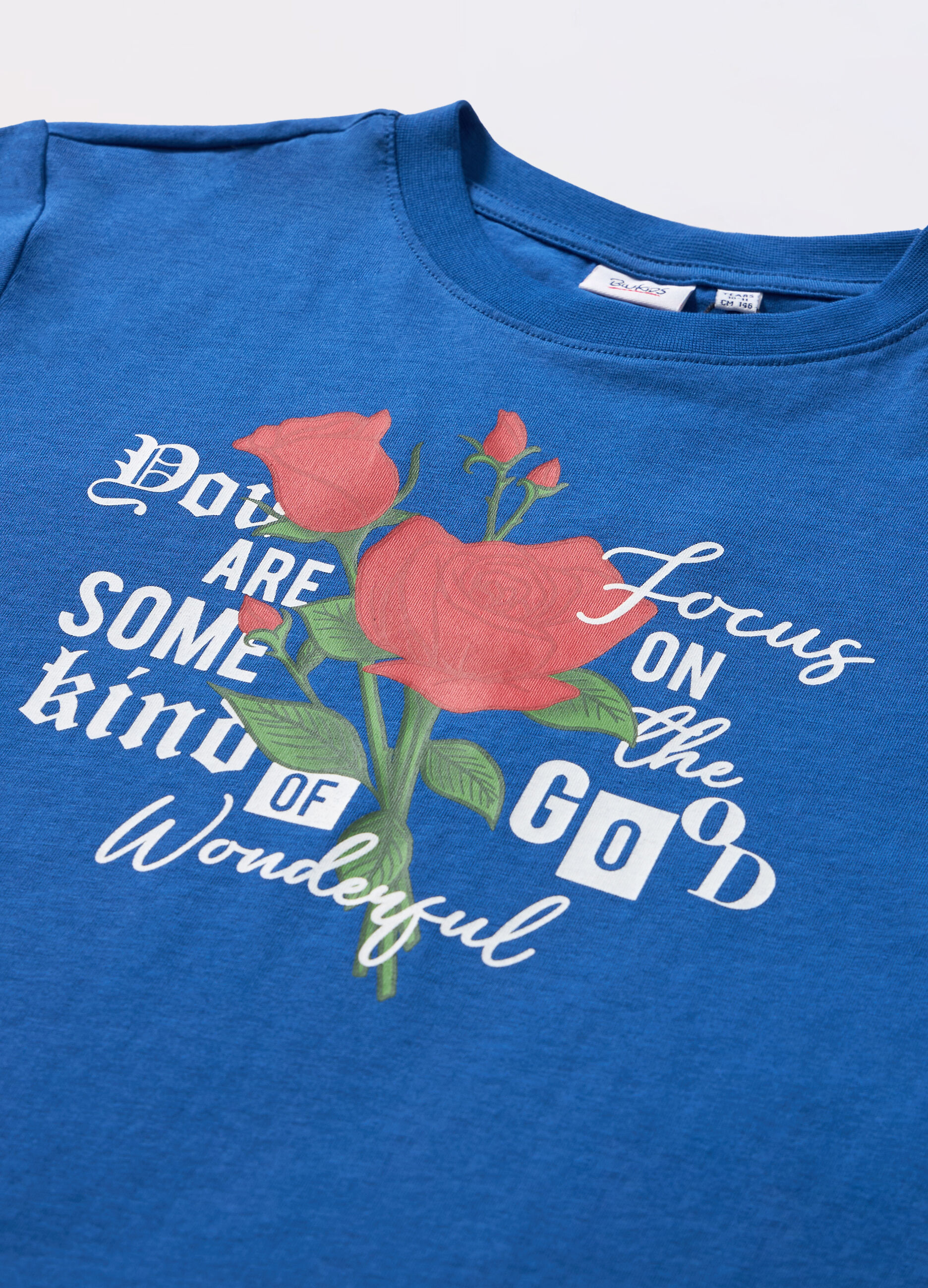 T-shirt in puro cotone con stampa ragazza_1