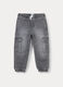 Pantaloni cargo in denim stretch bambino_0