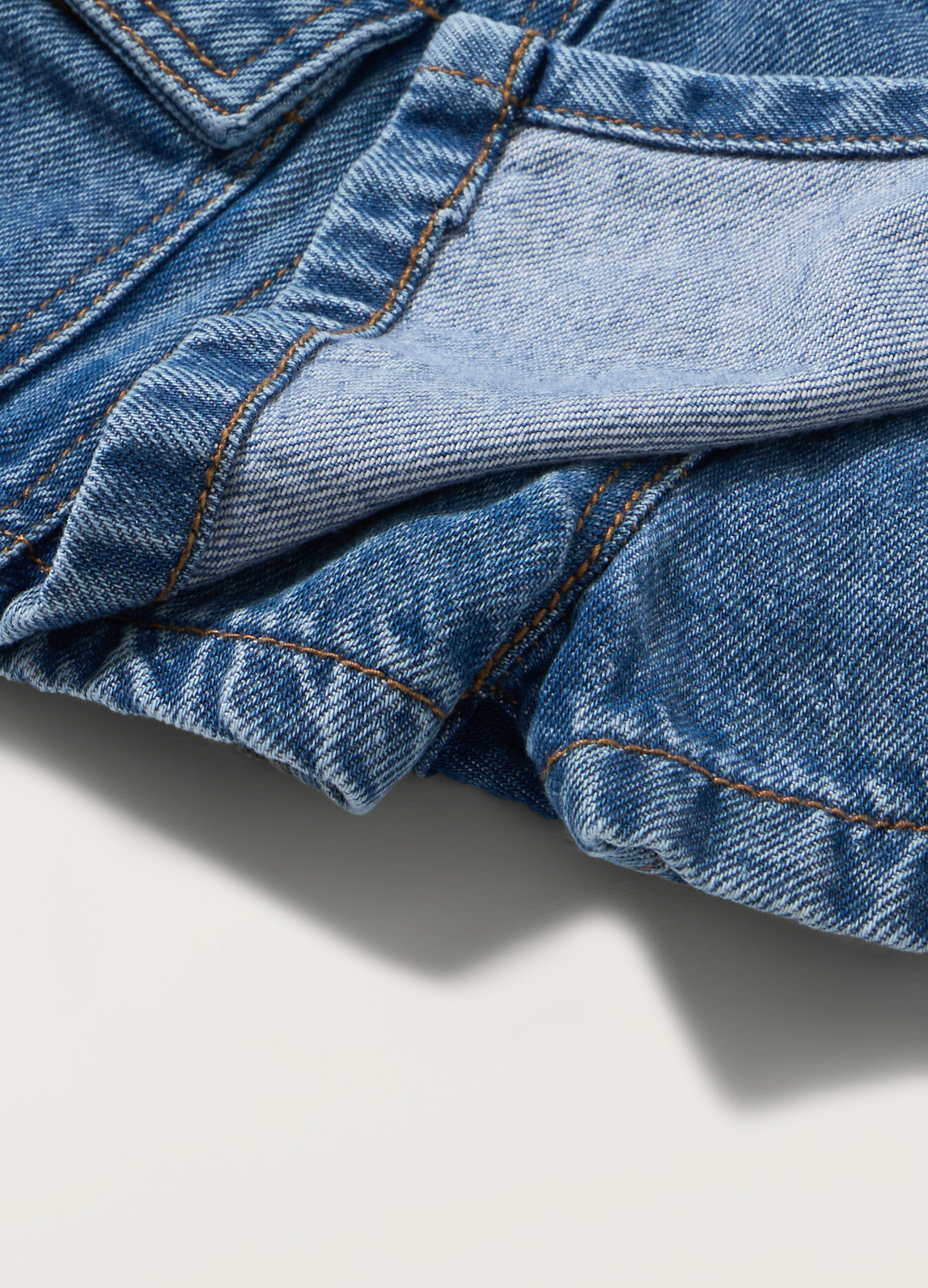 Gonna pantalone in denim di puro cotone neonata_1