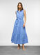 Vestito lungo a balze in popeline di puro cotone donna_0