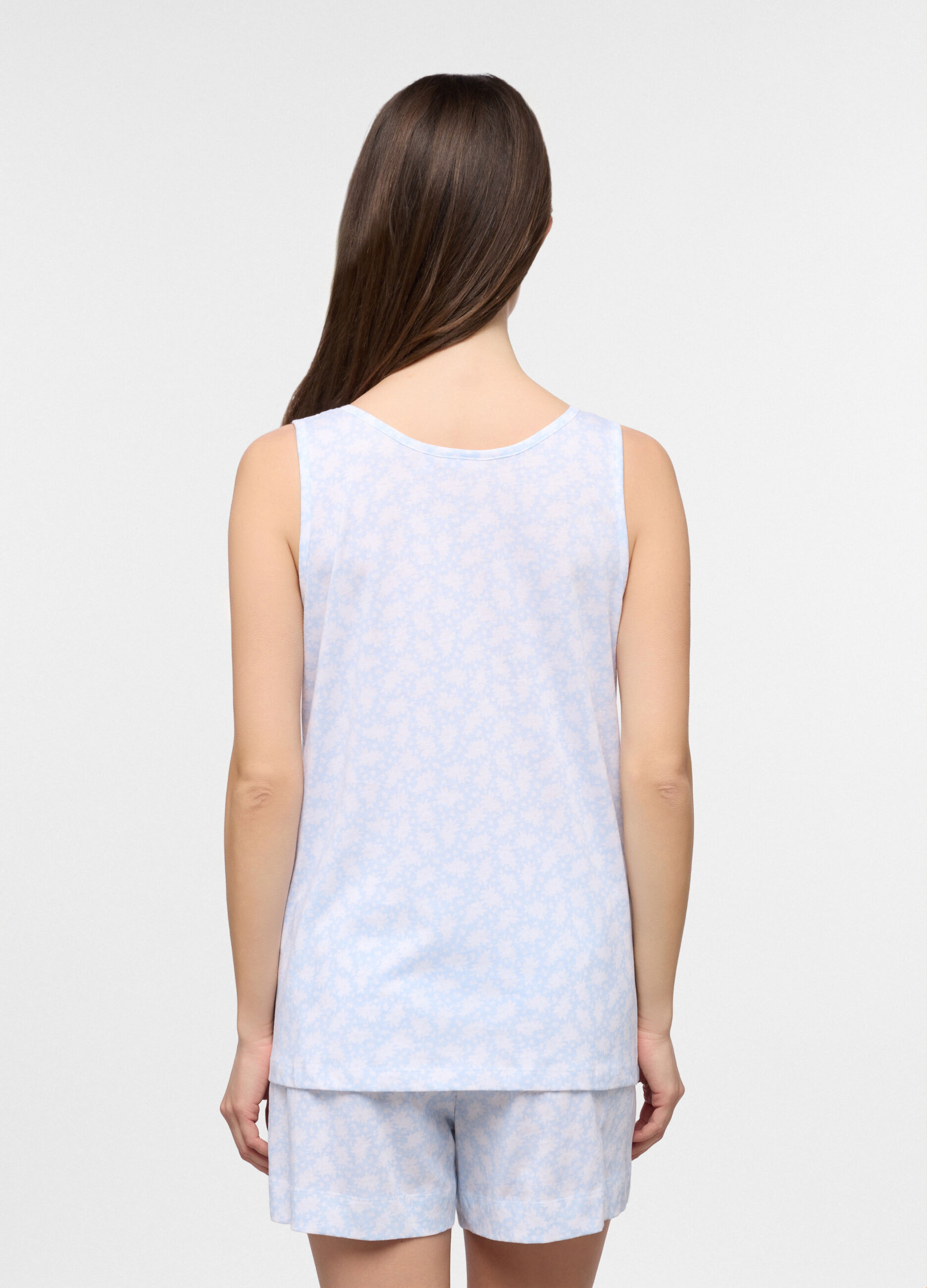 Top pigiama smanicato in puro cotone donna_1