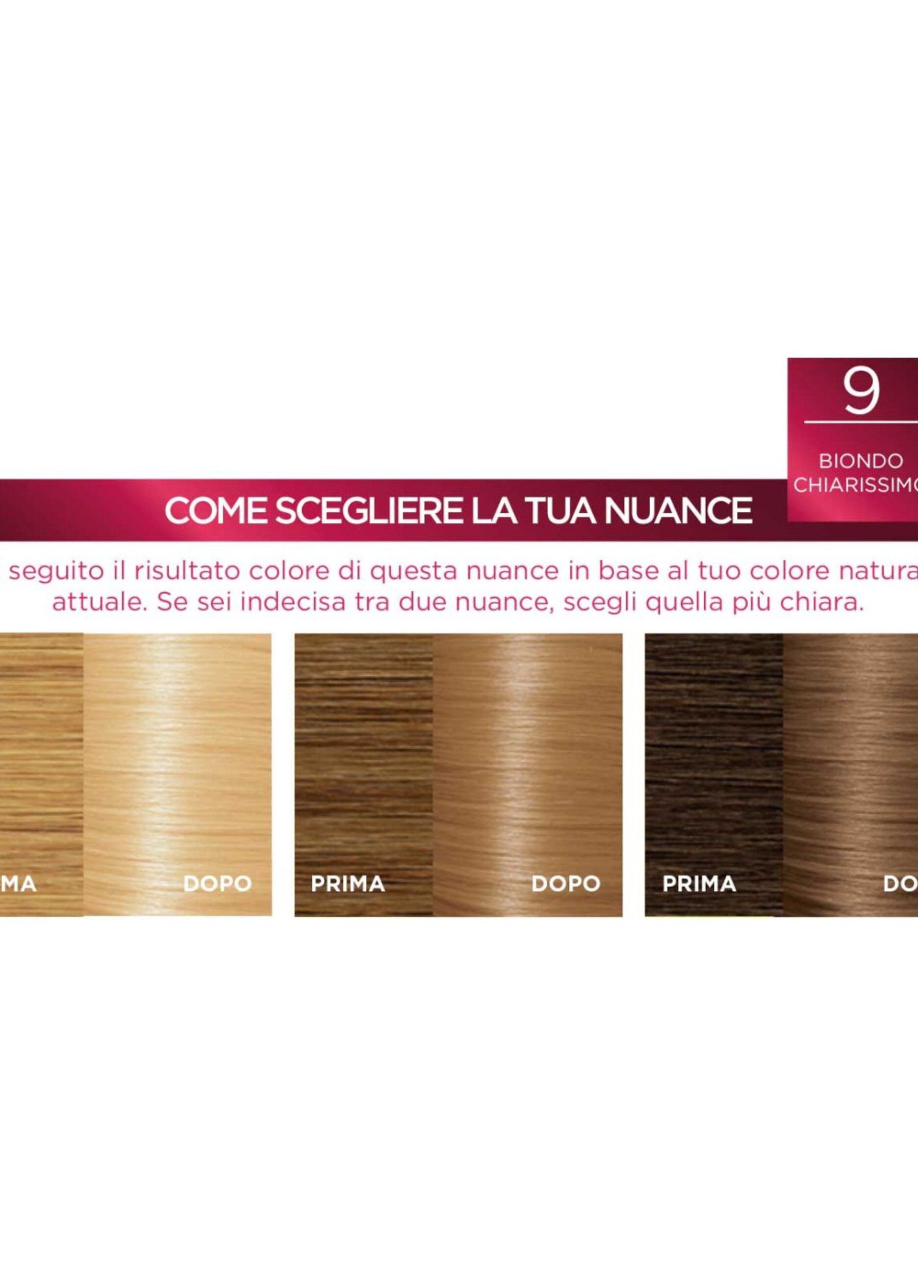 L'Oréal Paris Tinta Capelli Excellence, Copre i capelli bianchi, colore ricco, luminoso e a lunga durata, 9 Biondo Chiarissimo.
