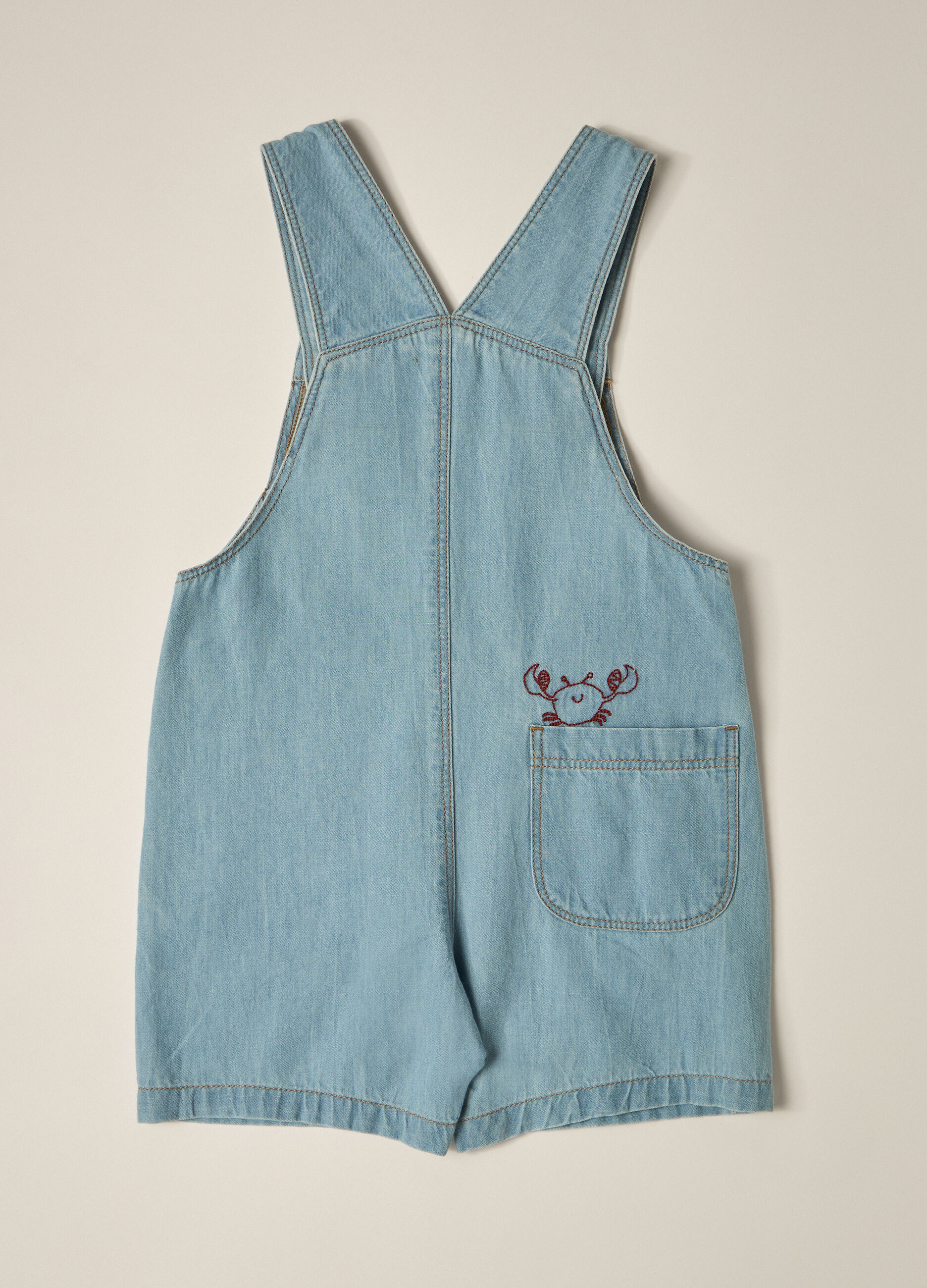Salopette in denim di puro cotone IANA neonato_2