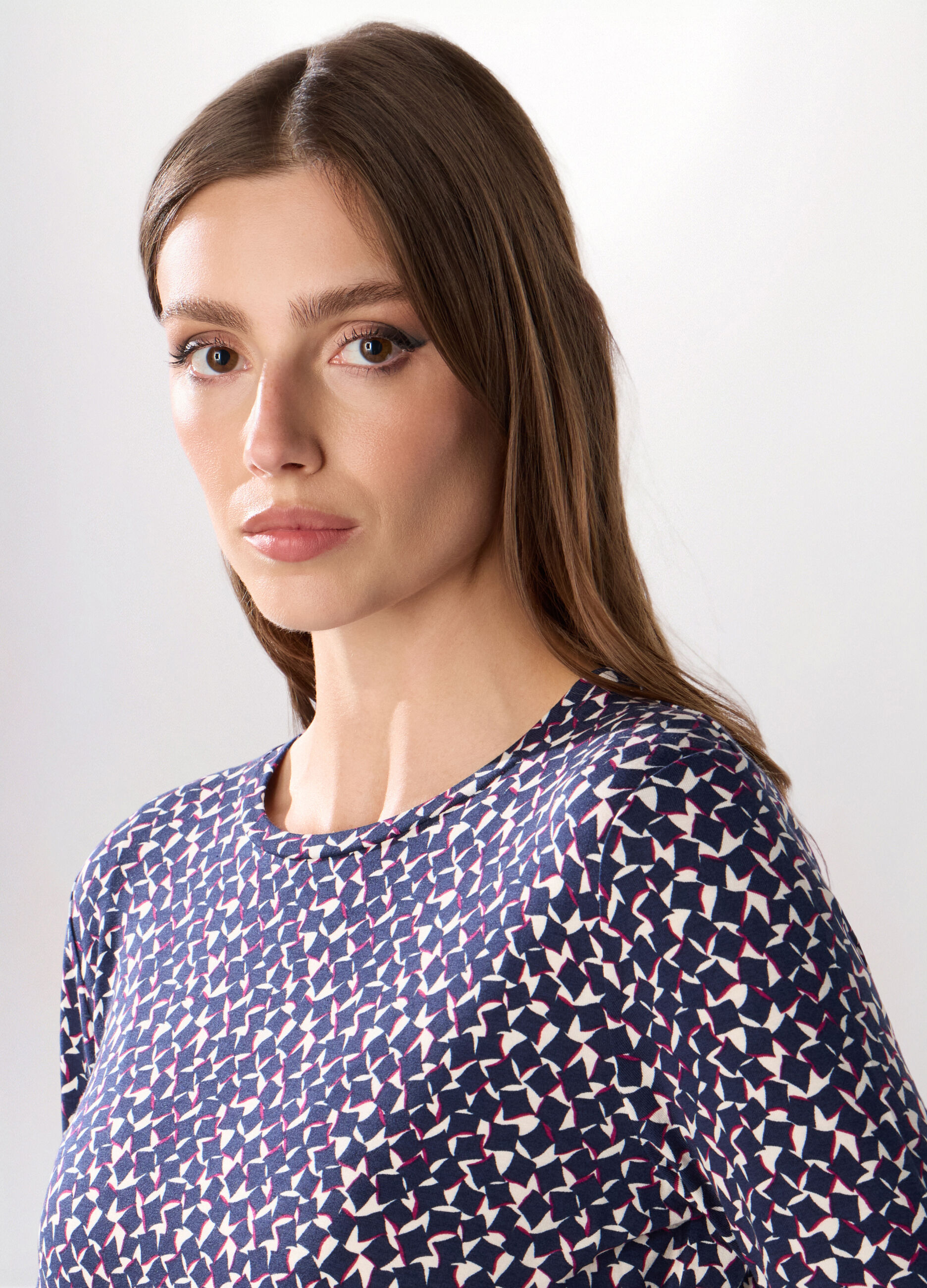 T-shirt in jersey di viscosa stretch donna _2