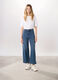 Pantaloni wide leg in denim misto cotone stretch_0