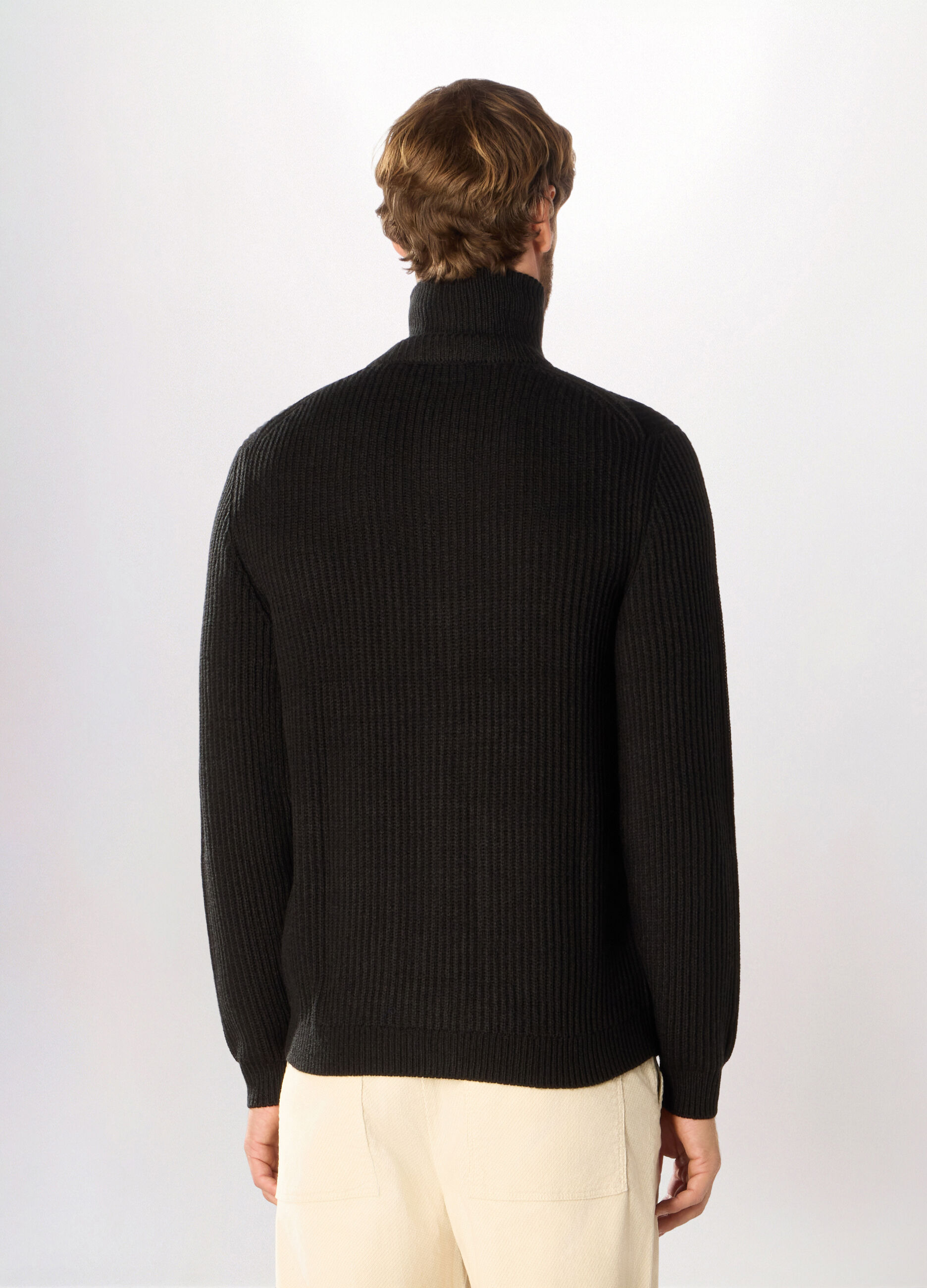 Cardigan a costa inglese con zip uomo_1