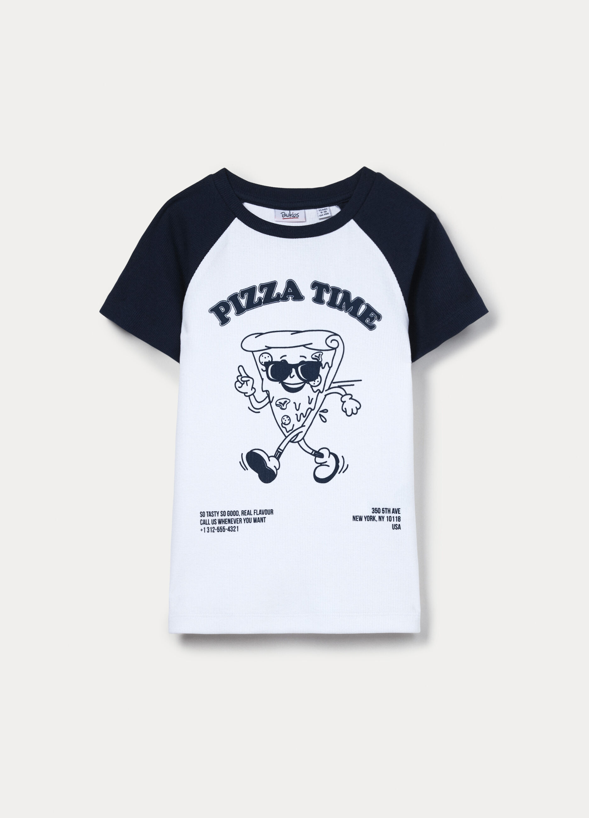 T-shirt in costina di cotone stretch ragazza_0
