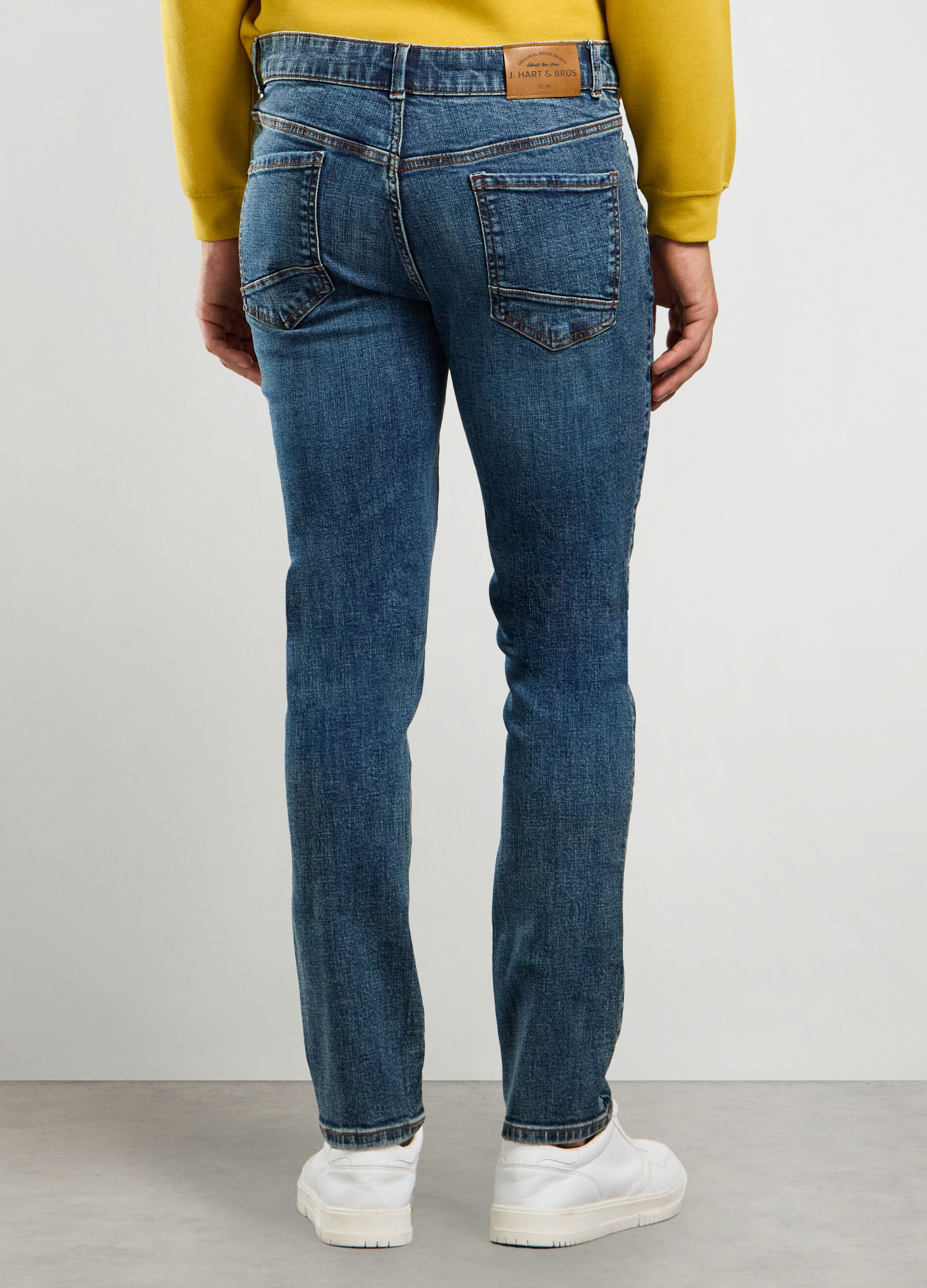 Jeans slim fit in denim di cotone stretch uomo_1