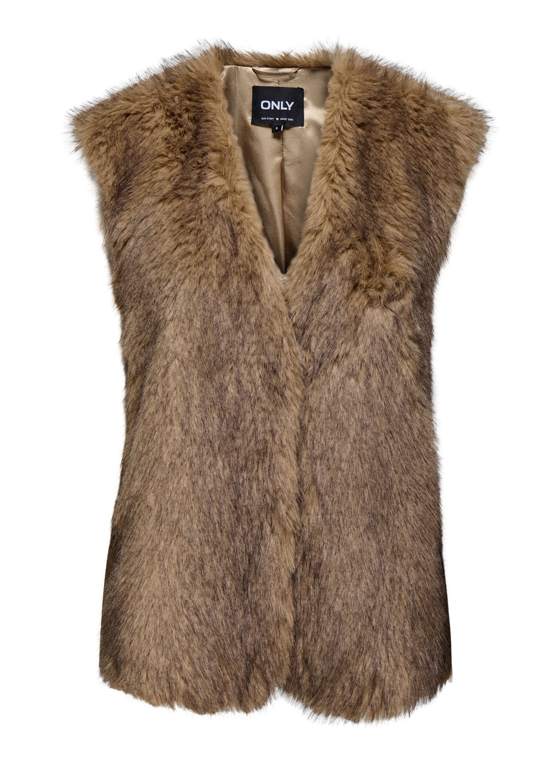 Cappotto smanicato in eco fur donna_5