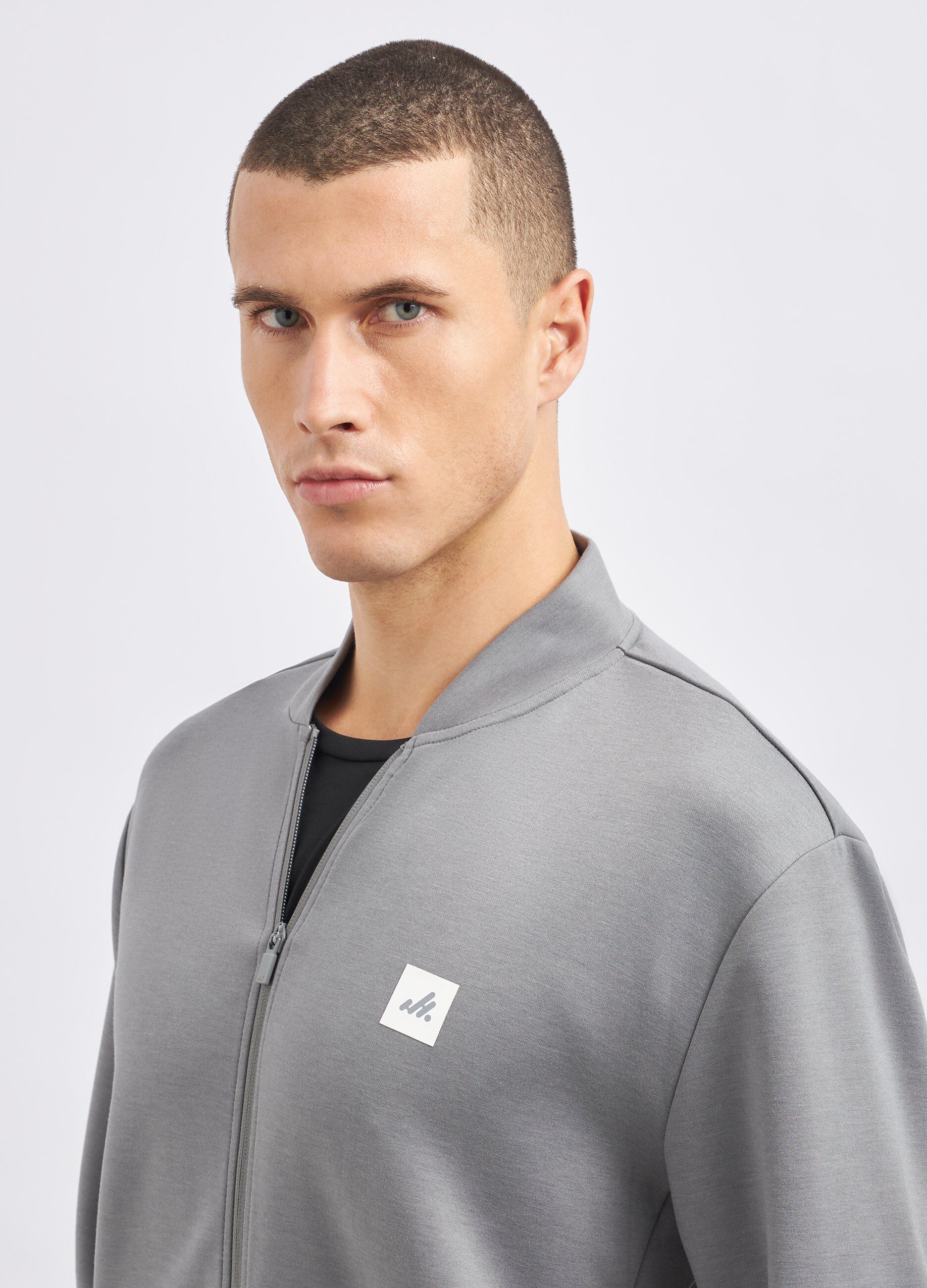 Felpa in misto viscosa full zip uomo_2