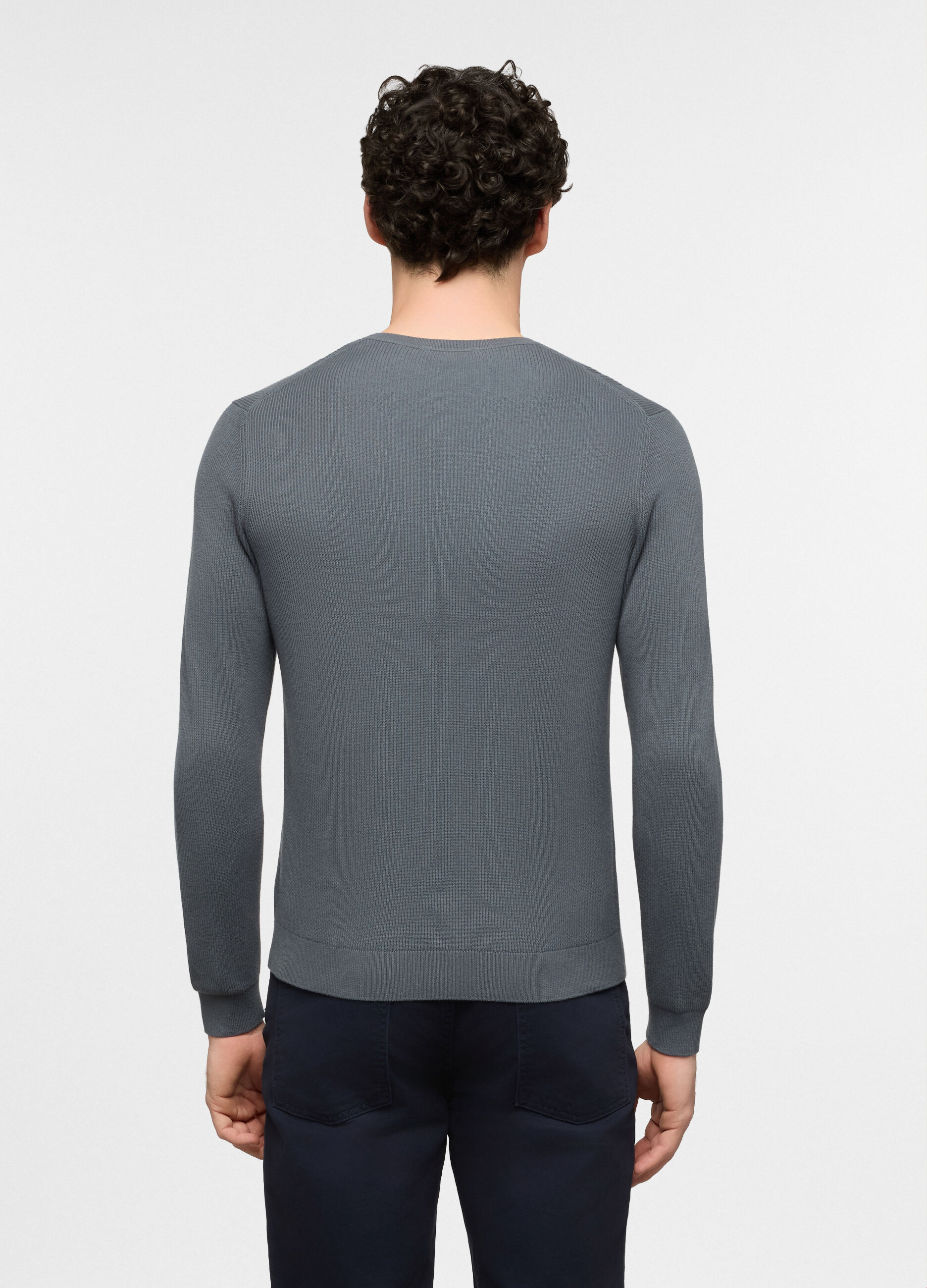 Maglione girocollo a mezza costa inglese uomo_1