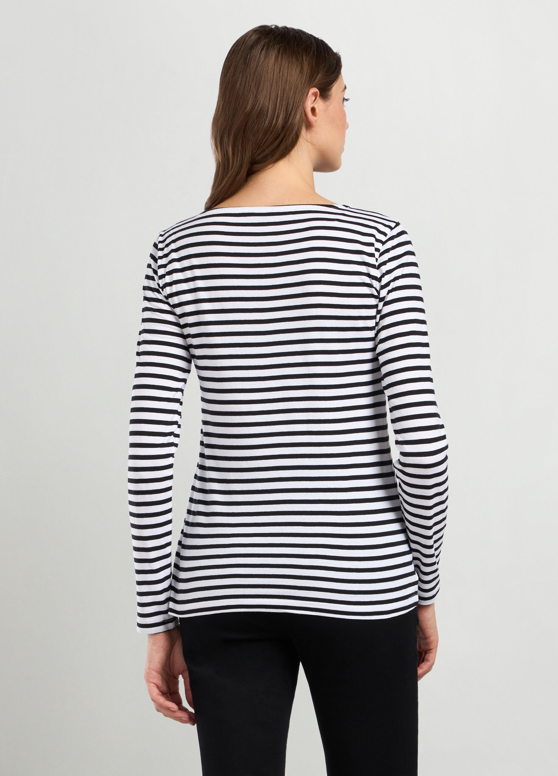T-shirt in puro cotone a righe donna_1