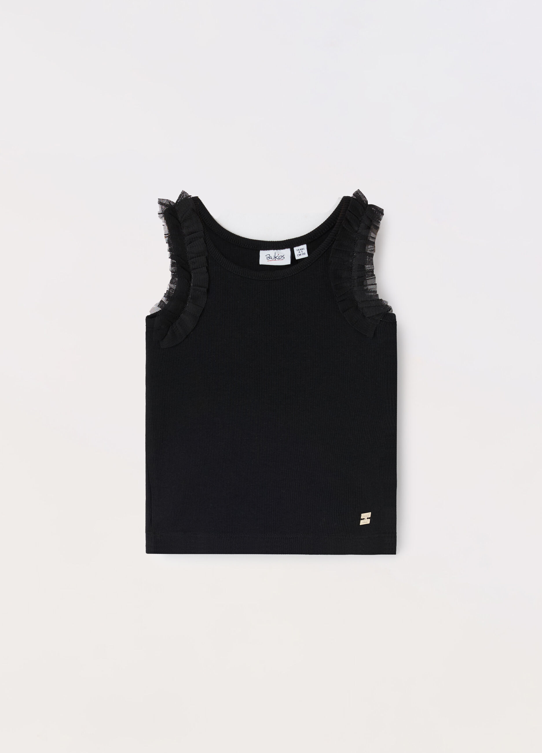 Top in costina di cotone stretch bambina_0
