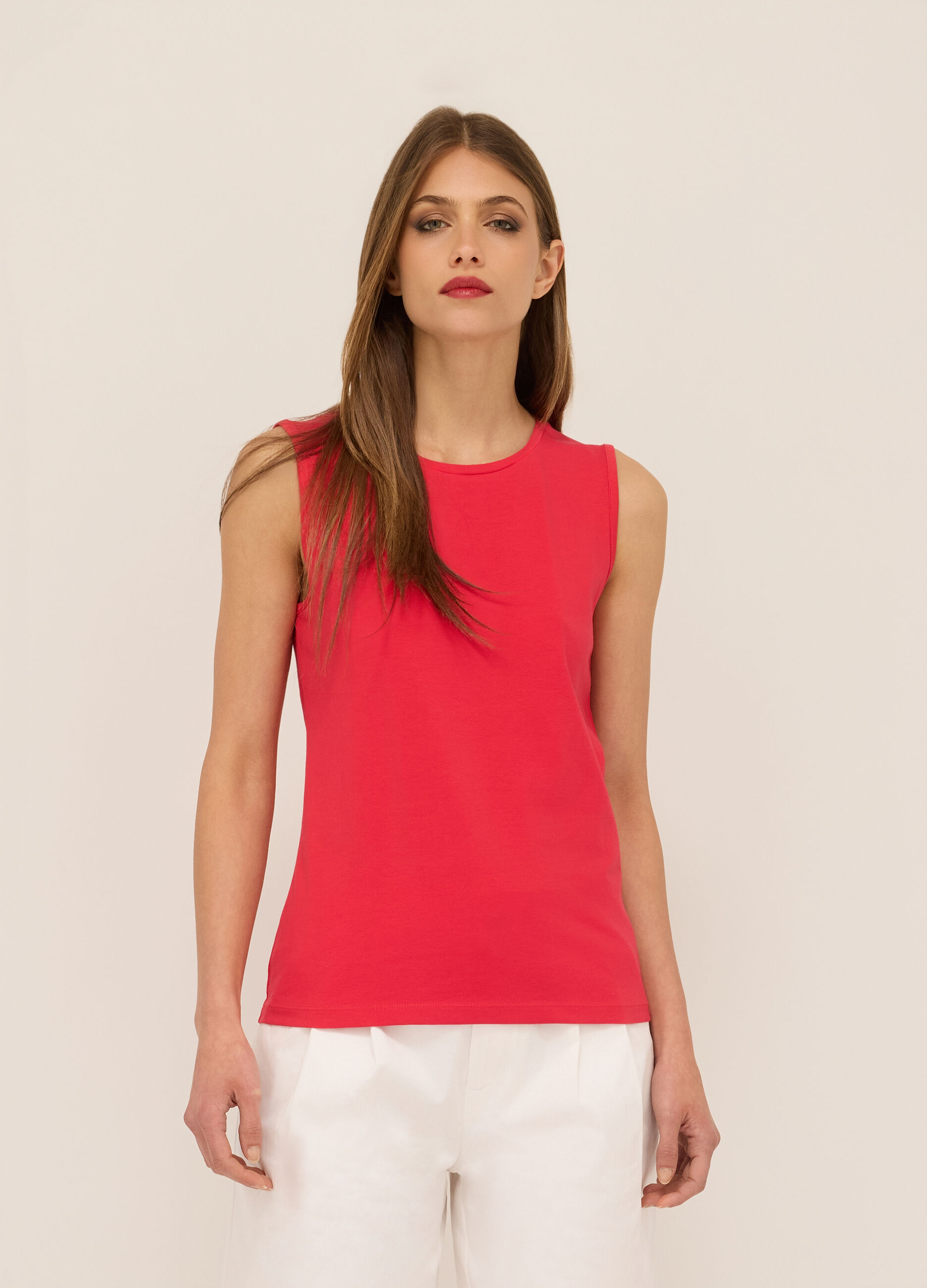 Canotta in jersey di cotone stretch donna_0