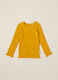 Maglietta a maniche lunghe gialla in cotone elasticizzato_0