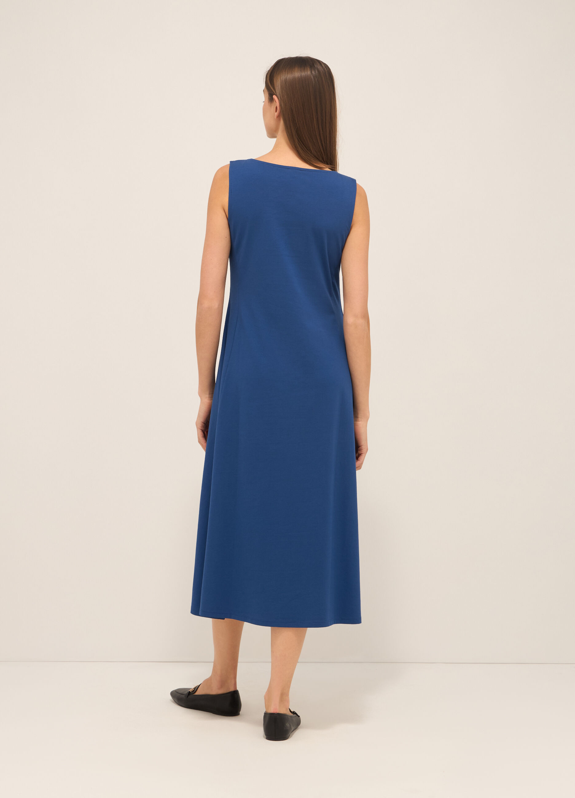 Abito lungo in jersey di cotone stretch donna
