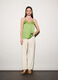 Top con scollo a V in raso e pizzo donna_0