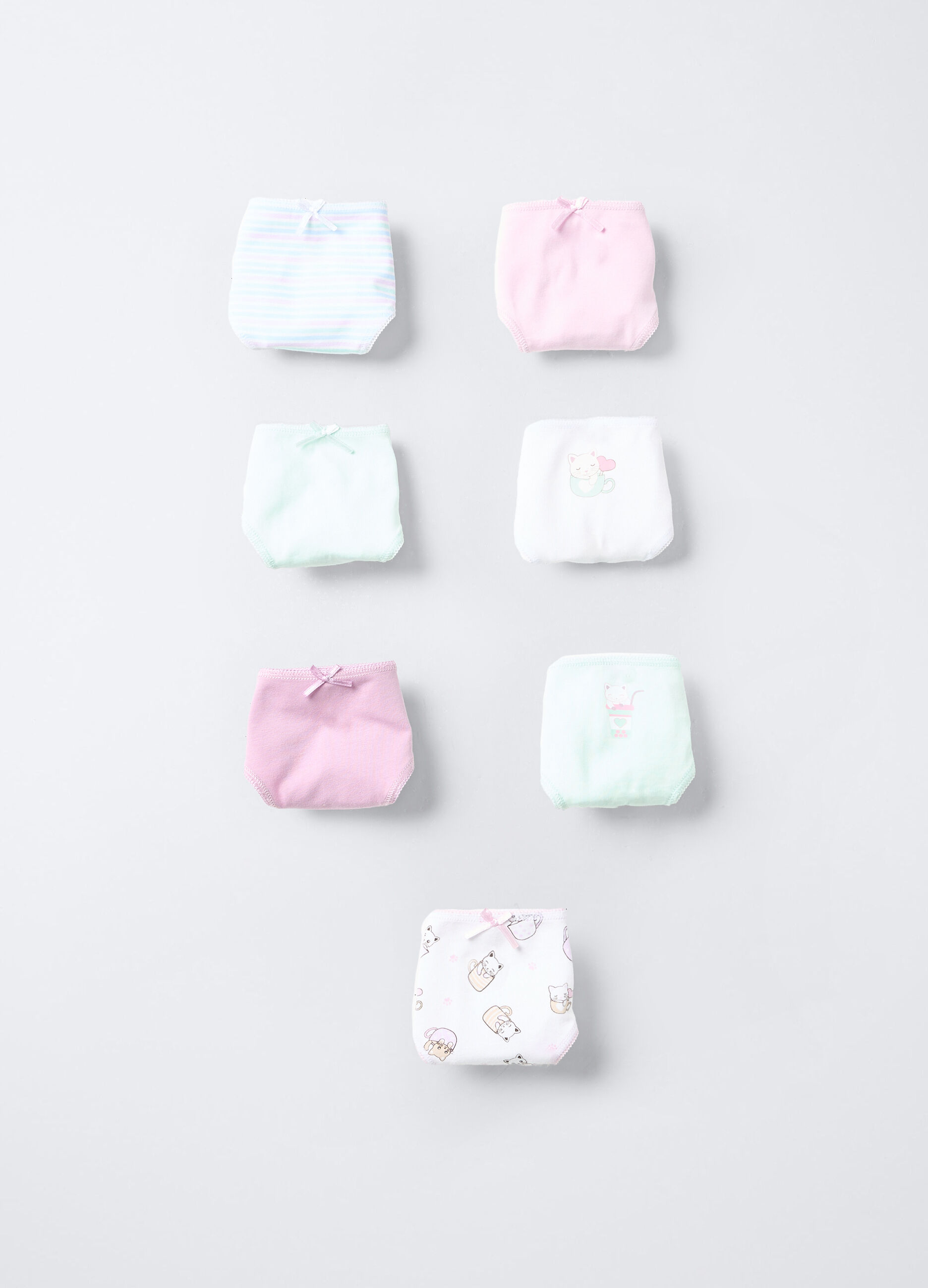 Pack 7 slip in jersey di cotone stretch bambina_0