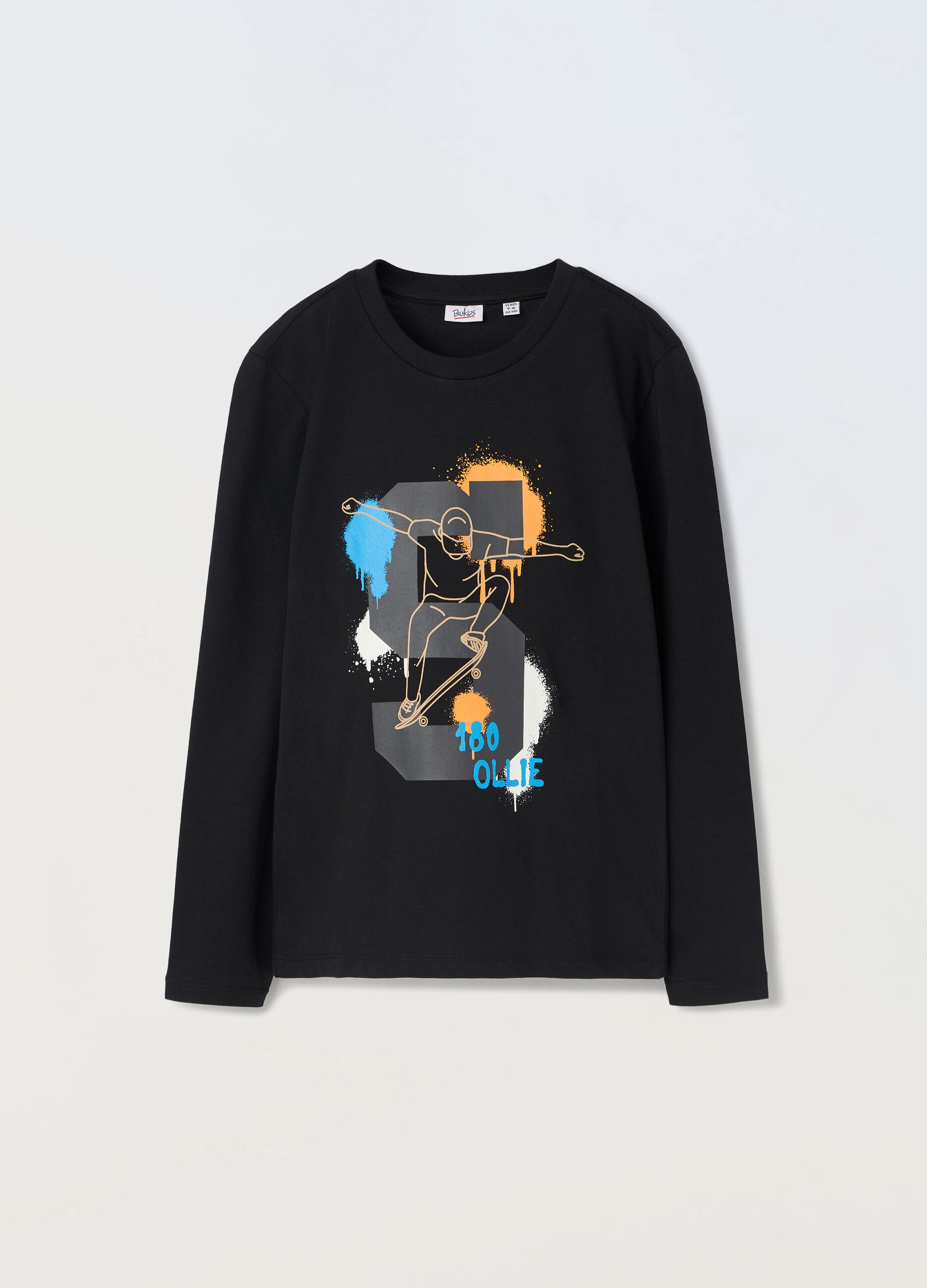T-shirt in puro cotone a maniche lunghe ragazzo_0