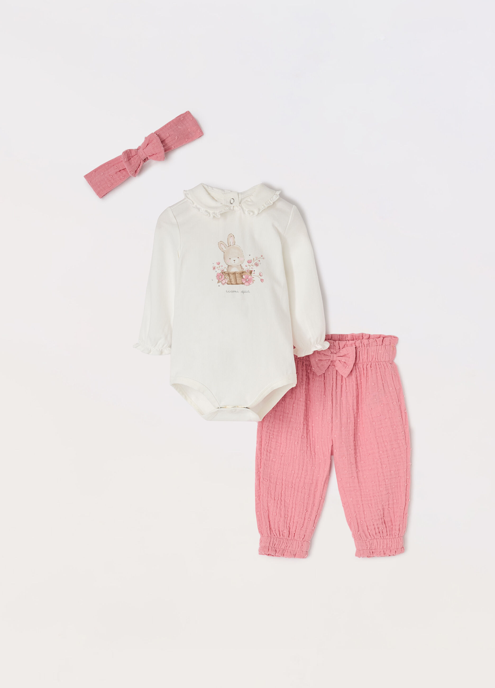 Set fascetta + body + pantaloni neonata_0