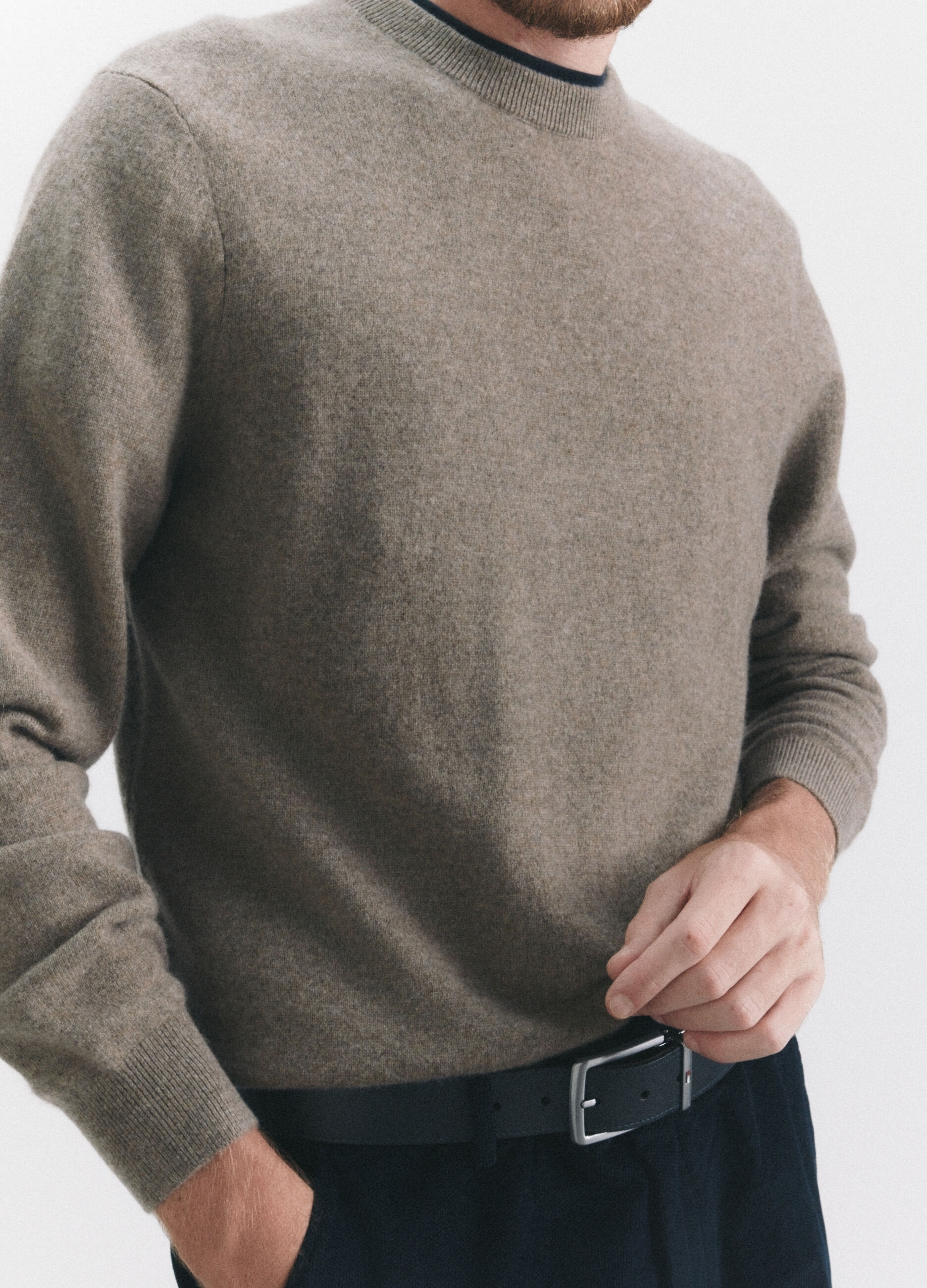 Maglione girocollo in cashmere uomo