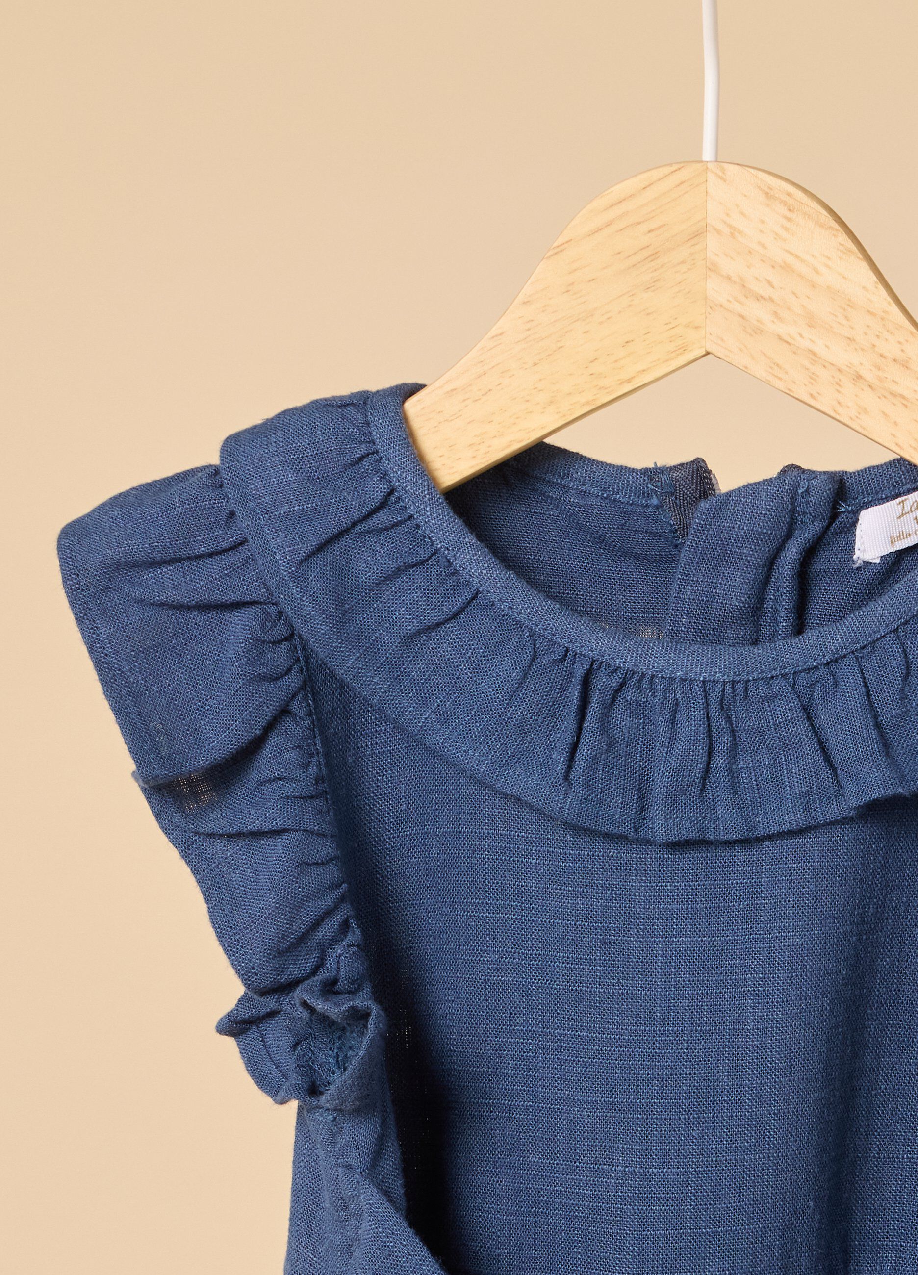 Vestito misto lino con rouches IANA neonata_1