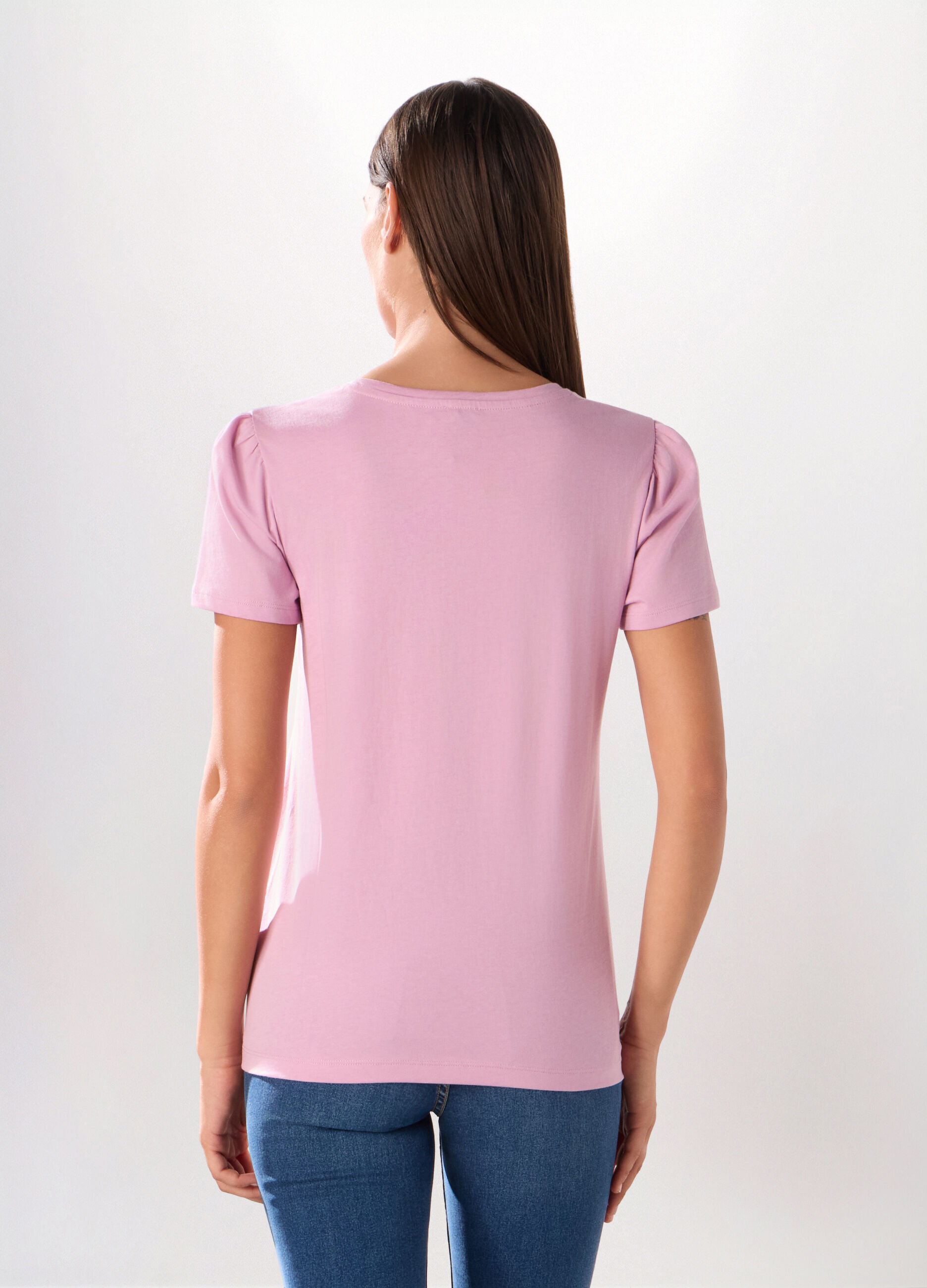 T-shirt in jersey di puro cotone donna_1