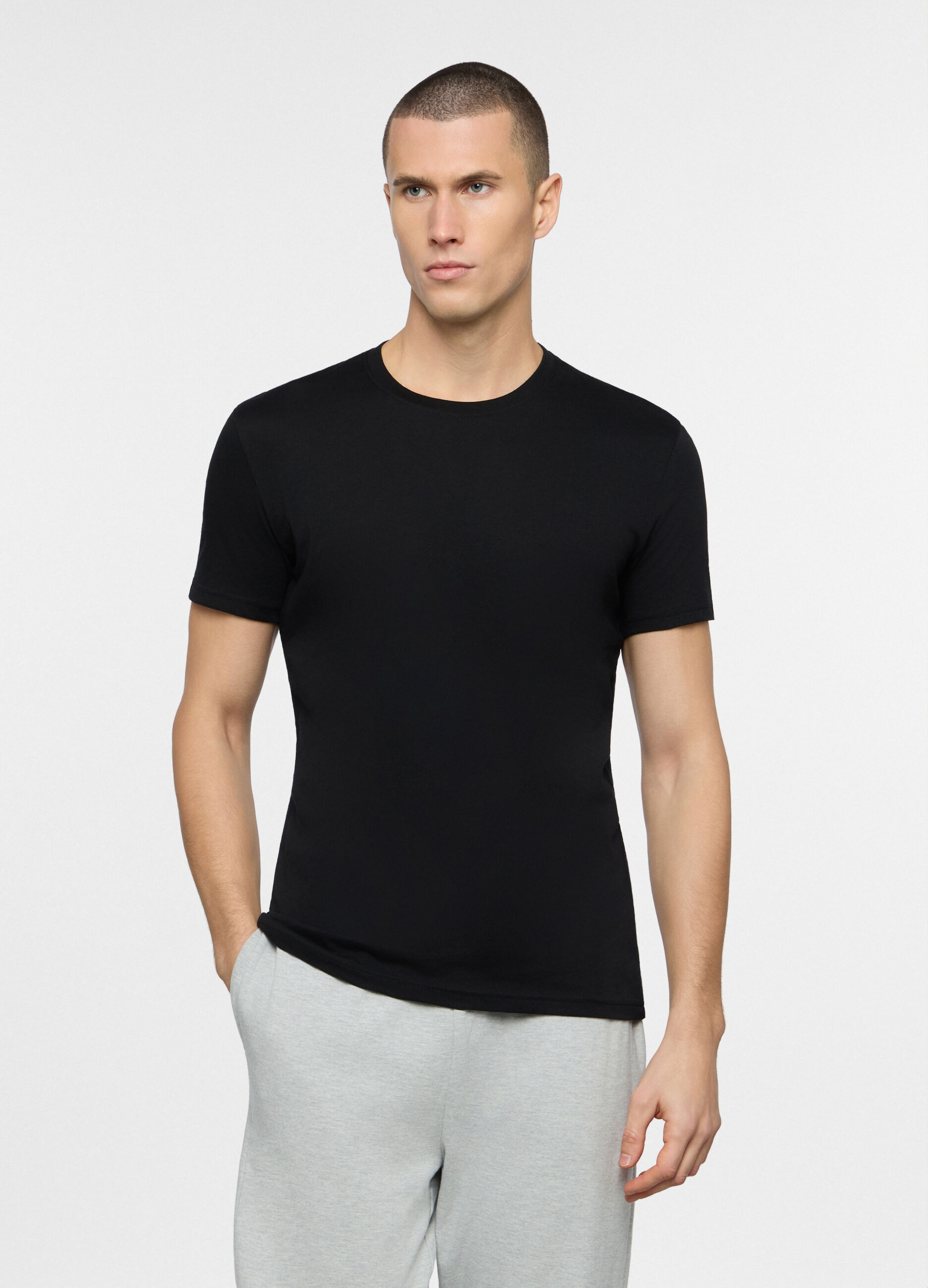 T-shirt girocollo in jersey uomo_0