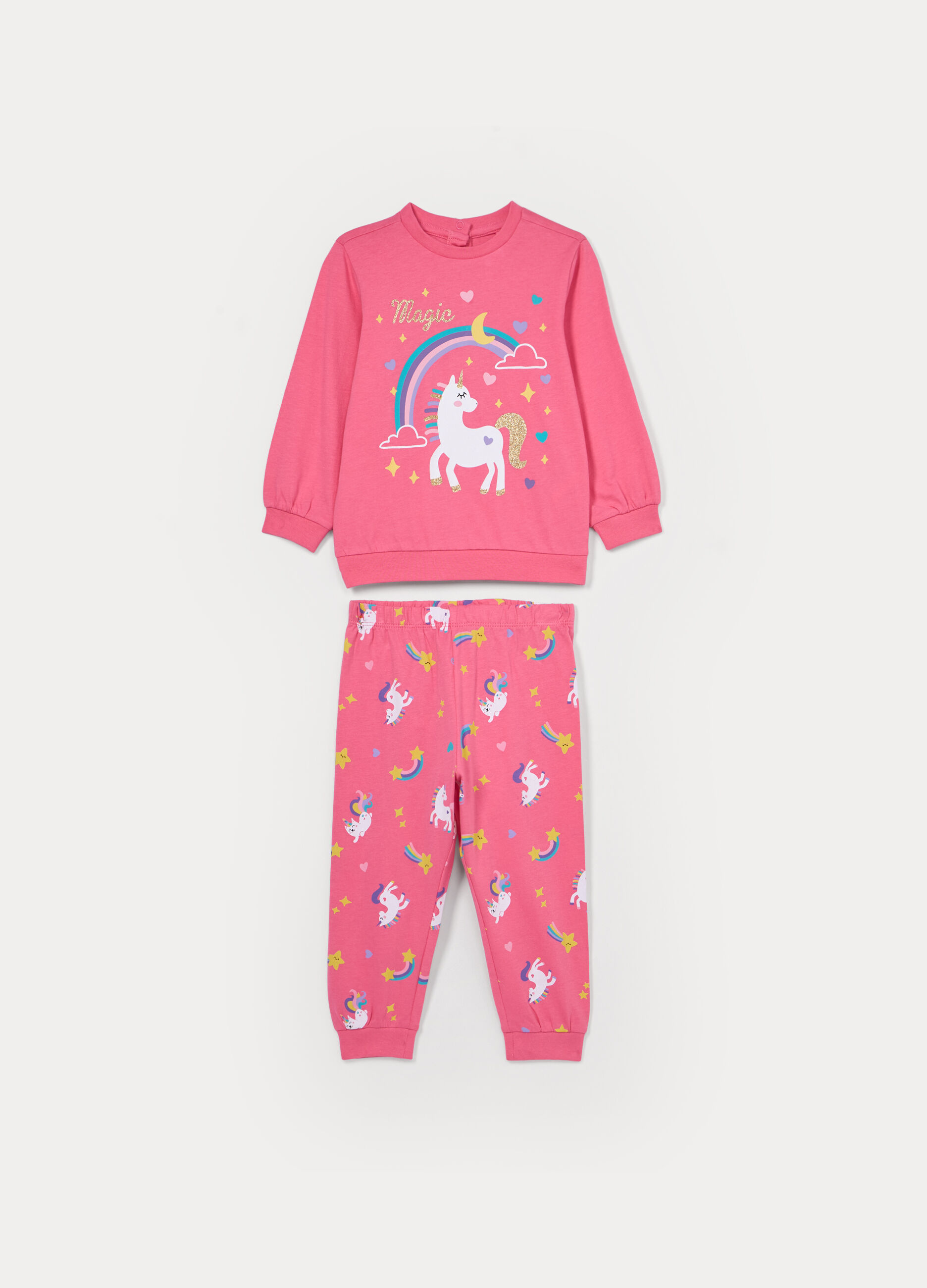 Set pigiama lungo in jersey di puro cotone _0