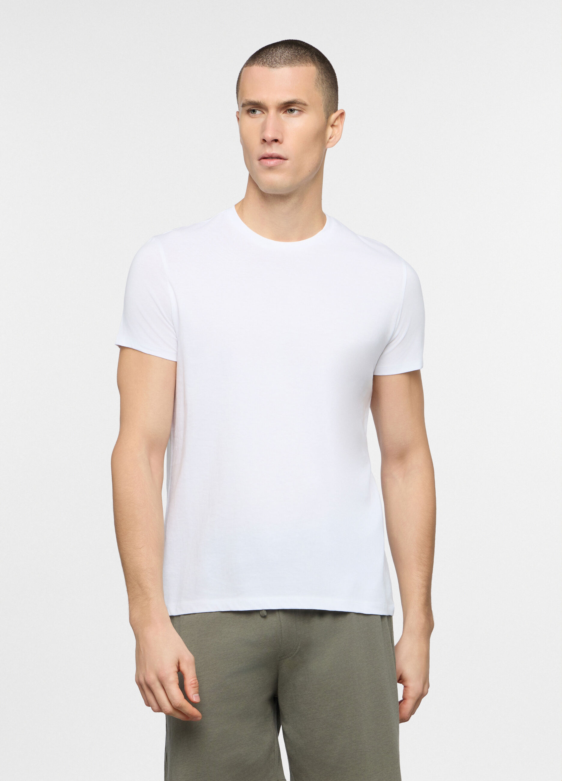 T-shirt girocollo in jersey di puro cotone uomo_0