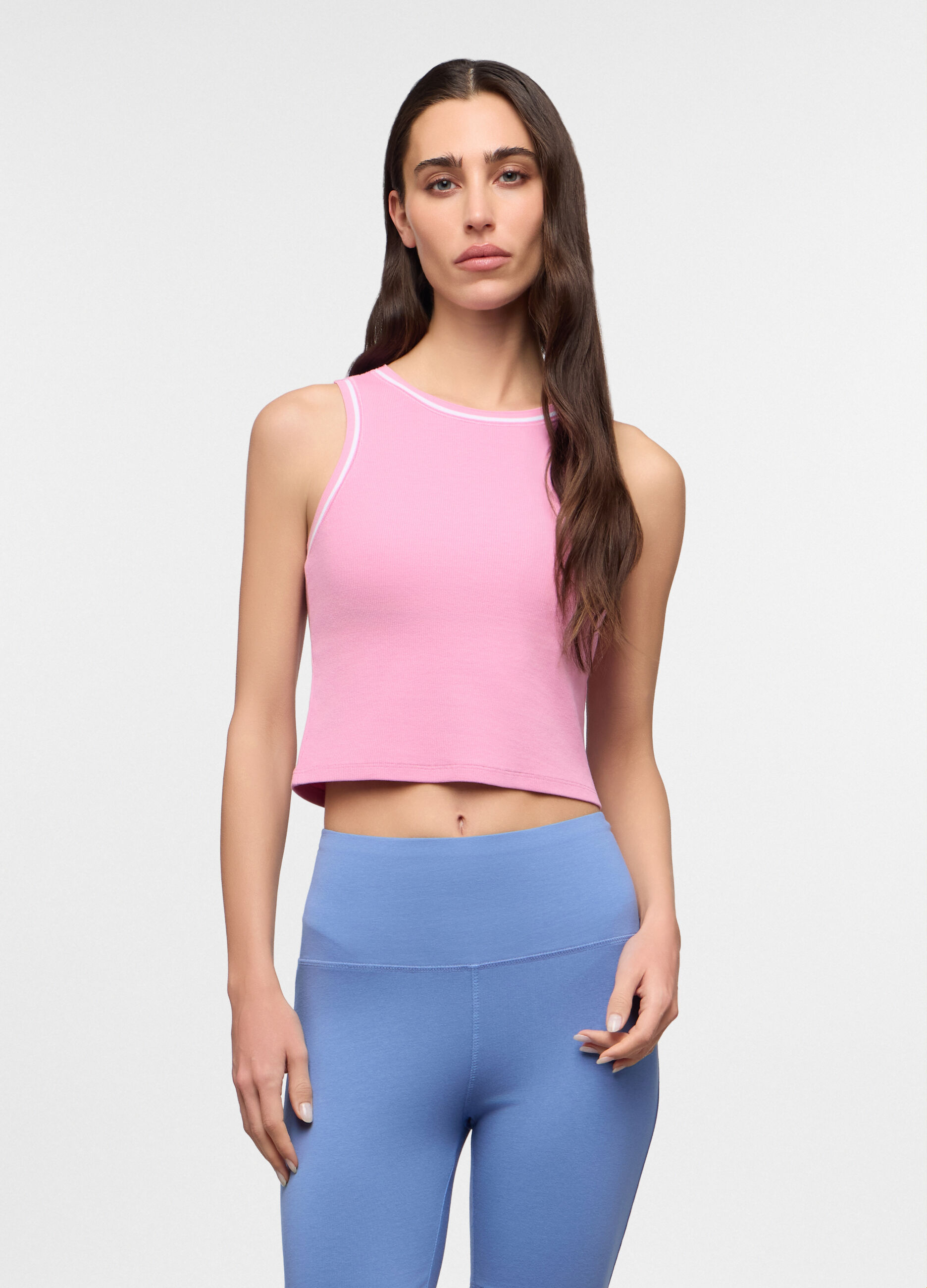 Canotta girocollo stretch donna