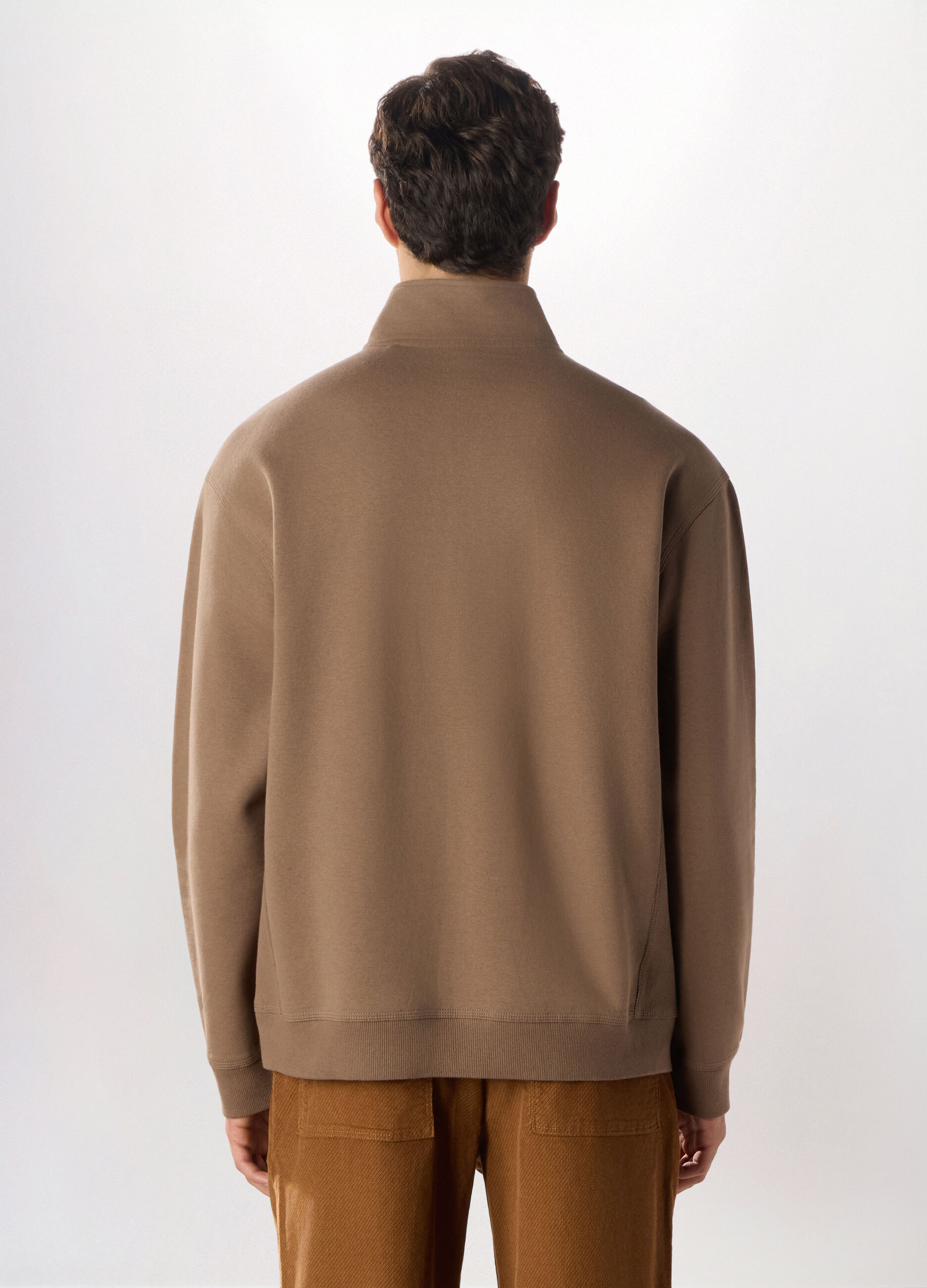 Felpa a collo alto con zip uomo_1