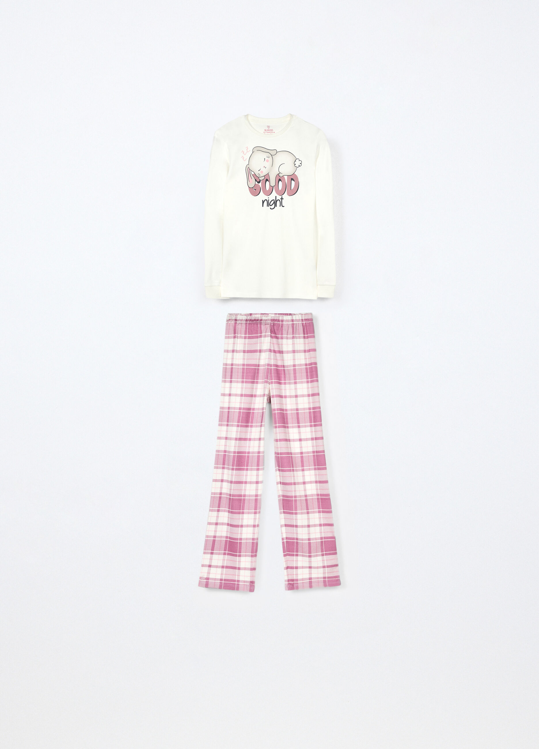 Set pigiama lungo in interlock di puro cotone ragazza_0