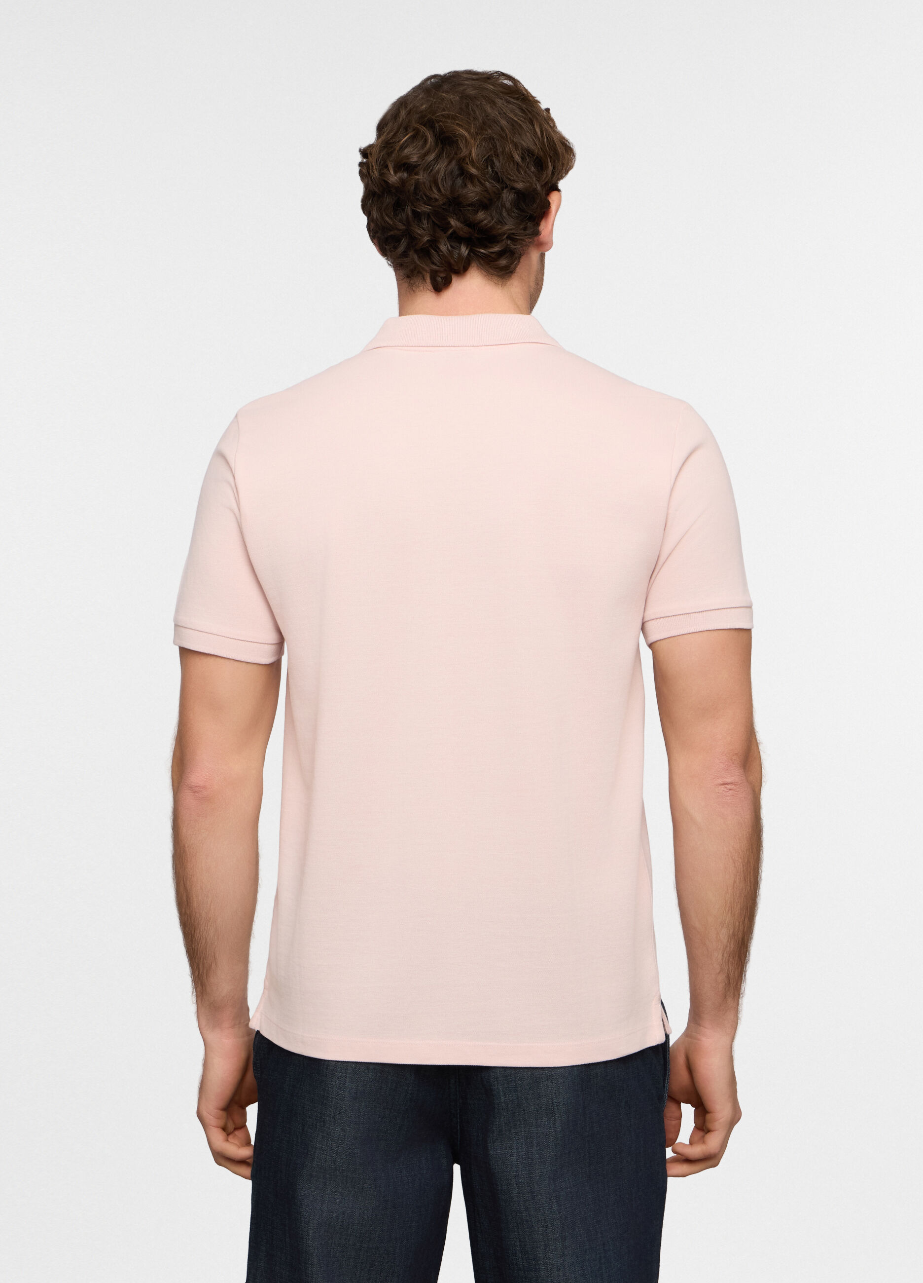 Polo a maniche corte in piquet di cotone uomo_1