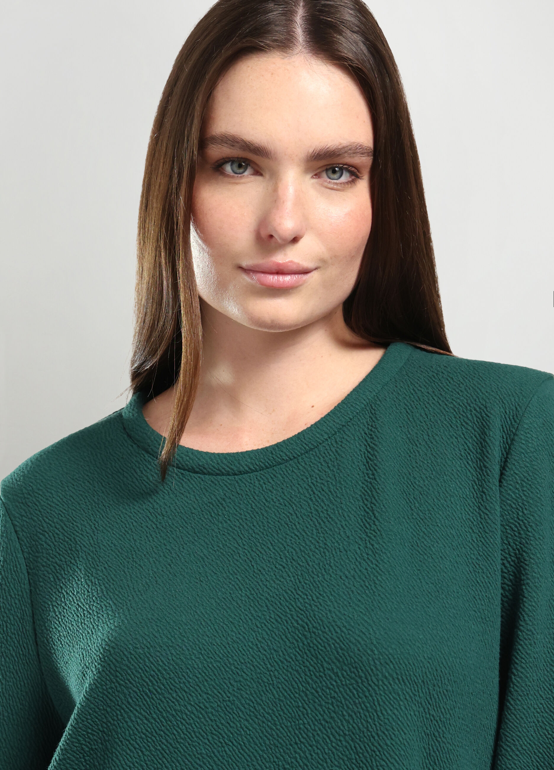 T-shirt in misto viscosa jacquard donna curvy_2