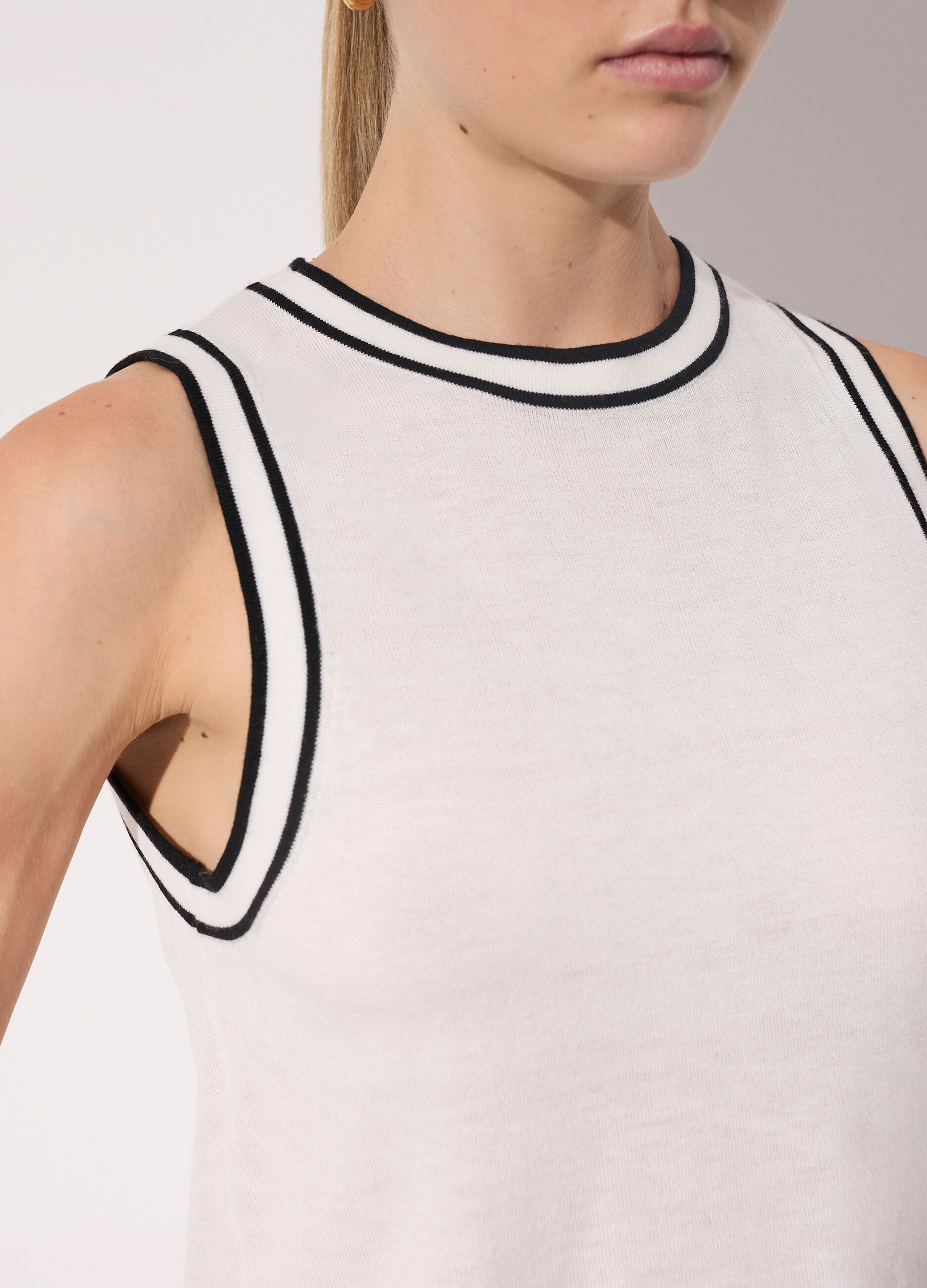 Canotta in tricot misto lana donna_3