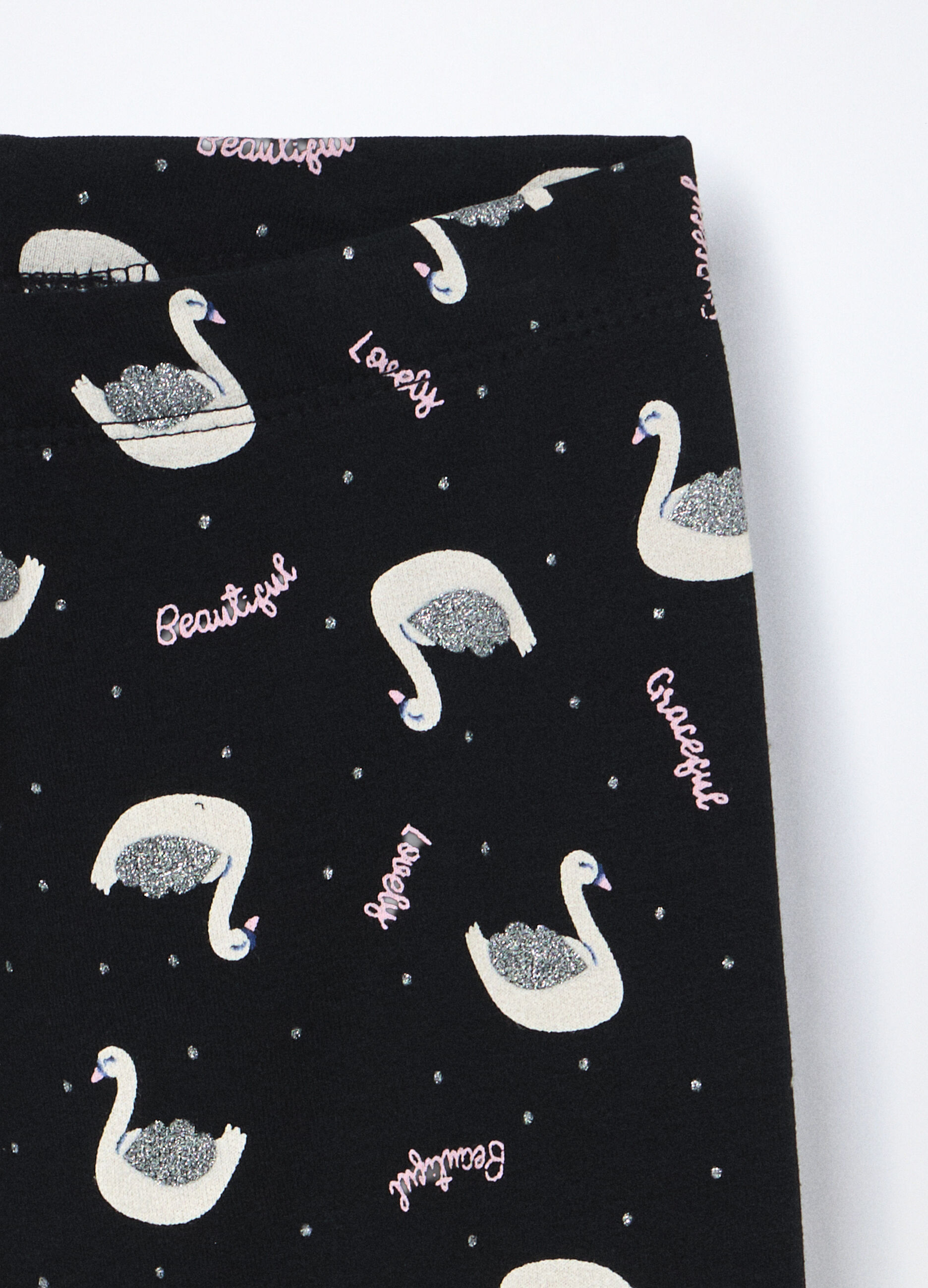 Leggings in french terry di cotone stretch bambina_2