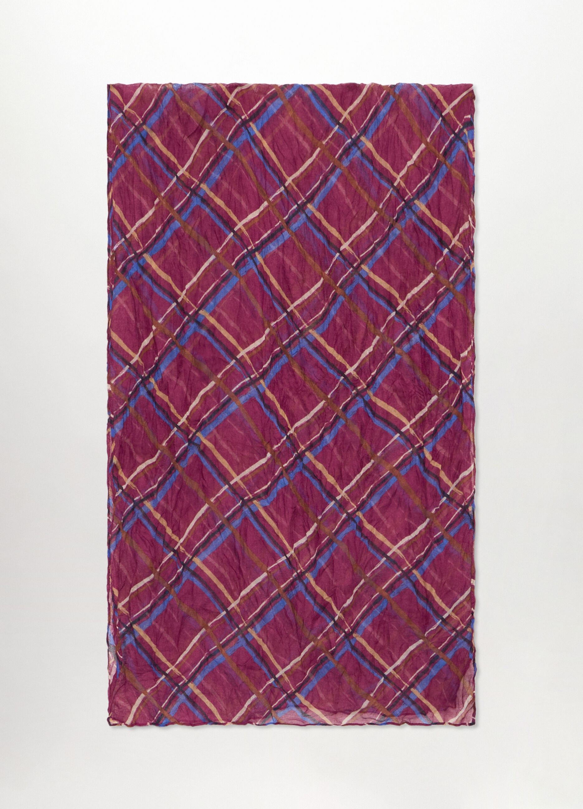 Foulard crinkle a quadri donna_0