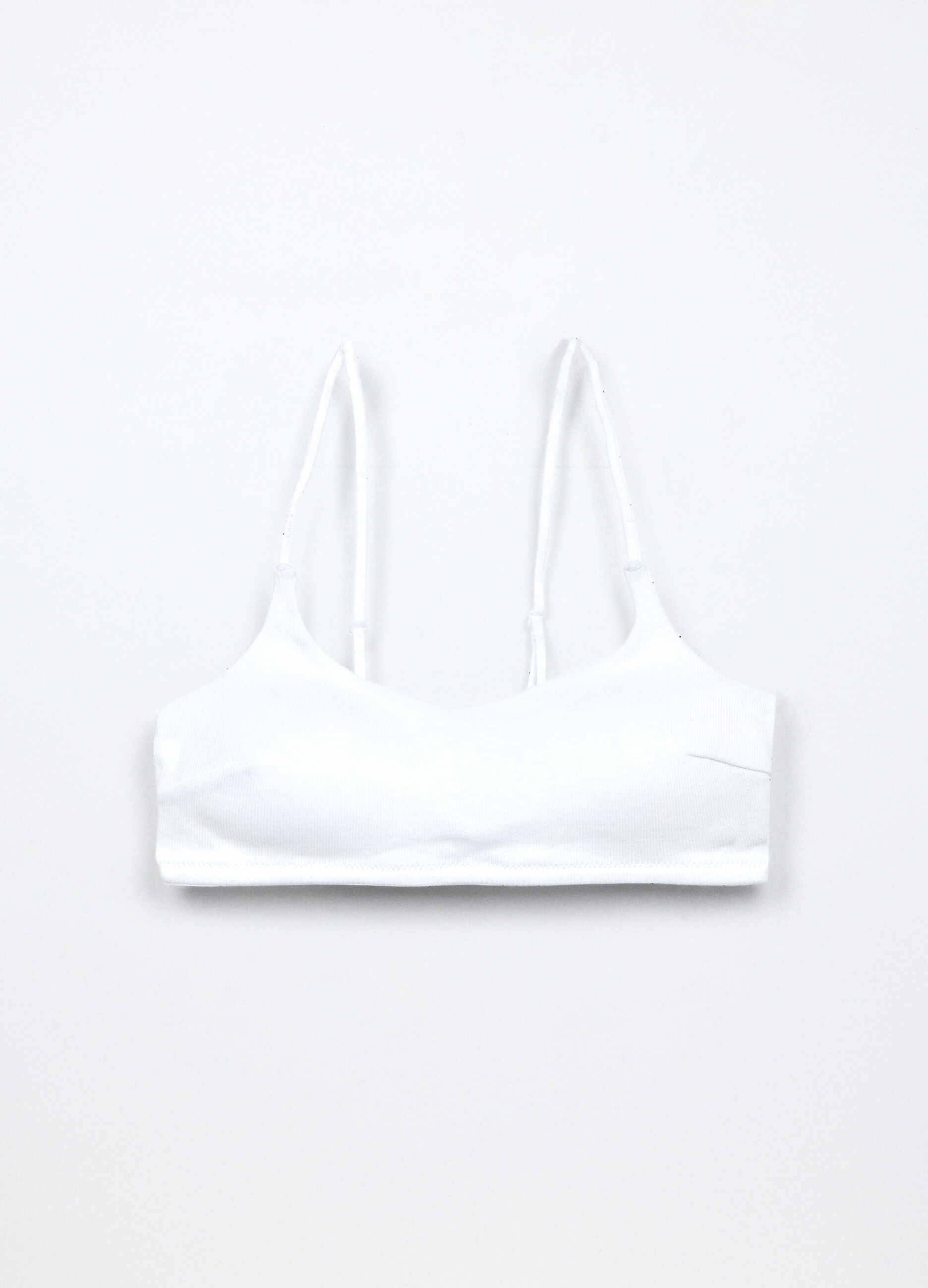 Top imbottito in costina di cotone stretch ragazza_0