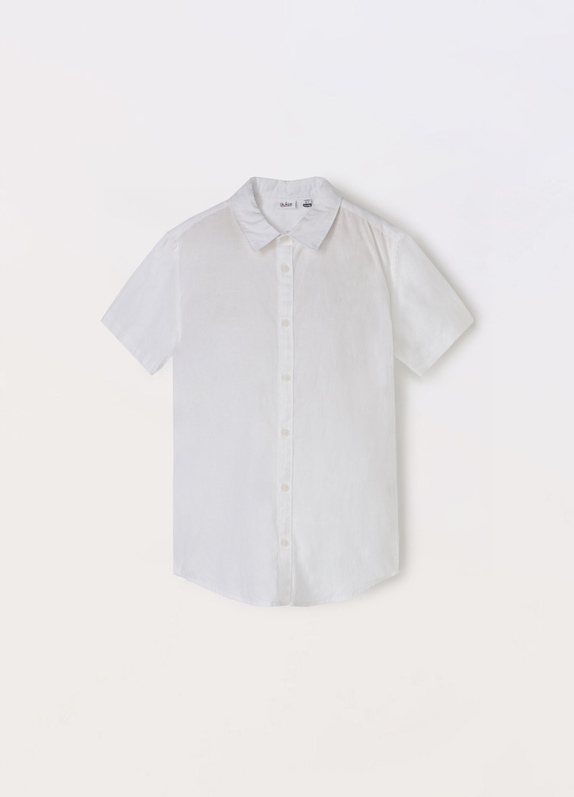 NEXT Camicia Ragazzo In Misto Lino E Cotone – Maniche Corte, Colletto Button Down – Perfetta Per Un Look Casual E Fresco