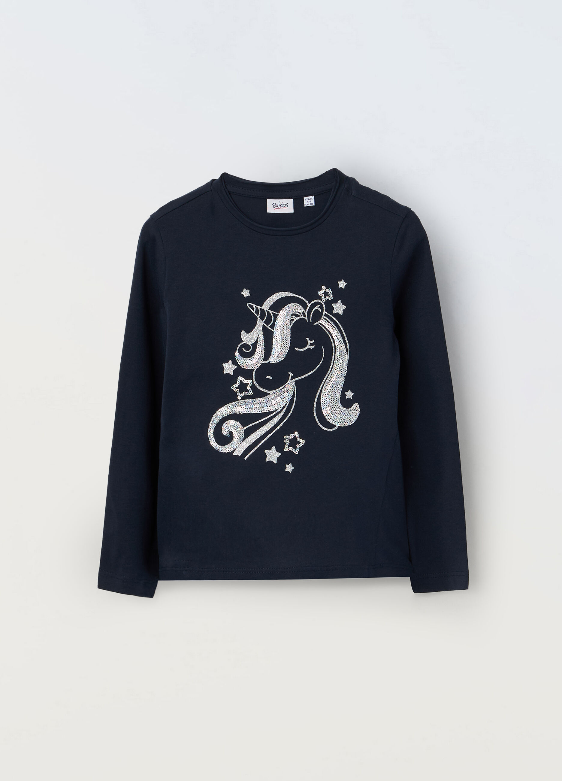 T-shirt a maniche lunghe in cotone stretch bambina