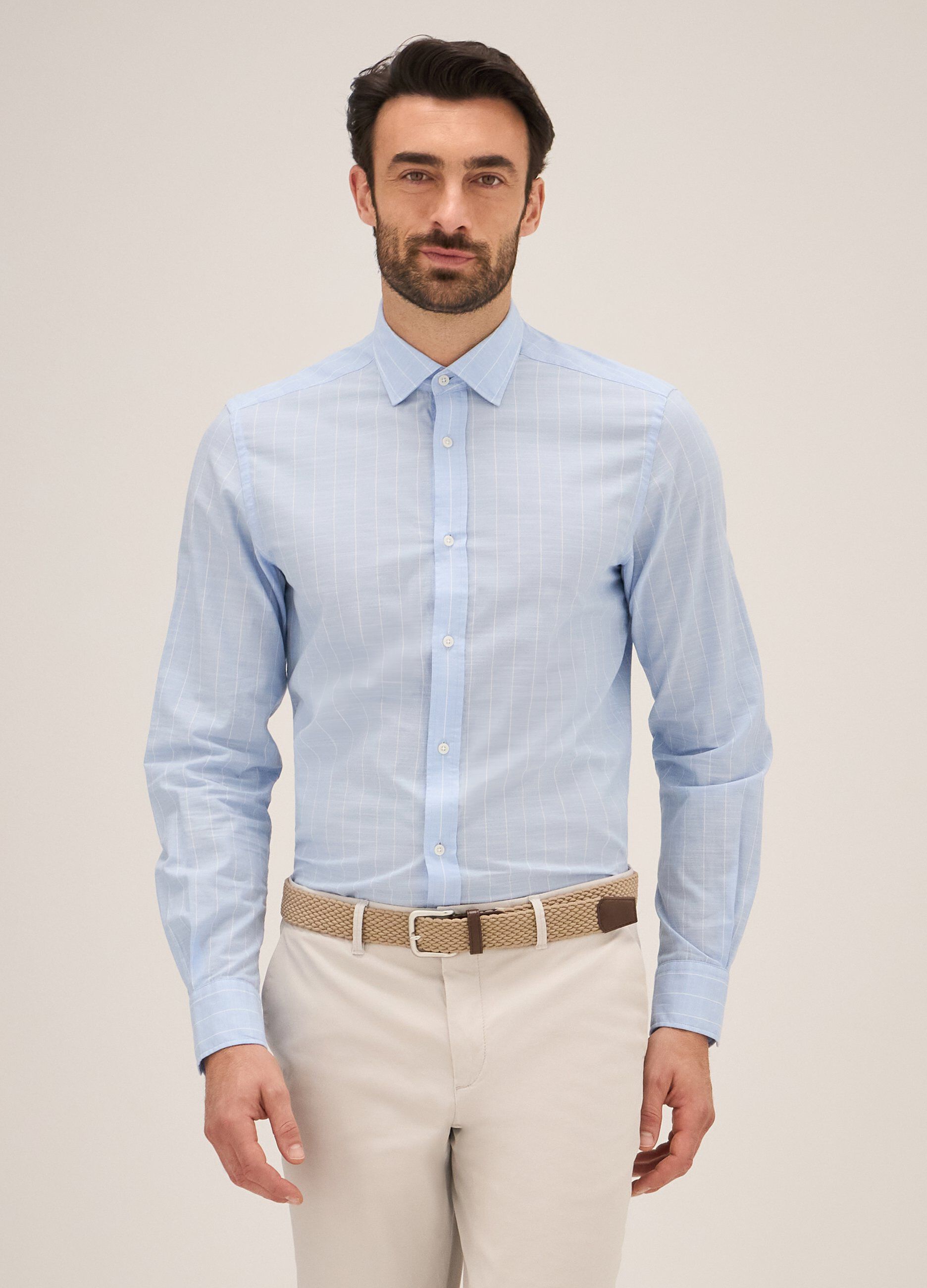 Camicia Rumford in puro cotone rigato uomo_0