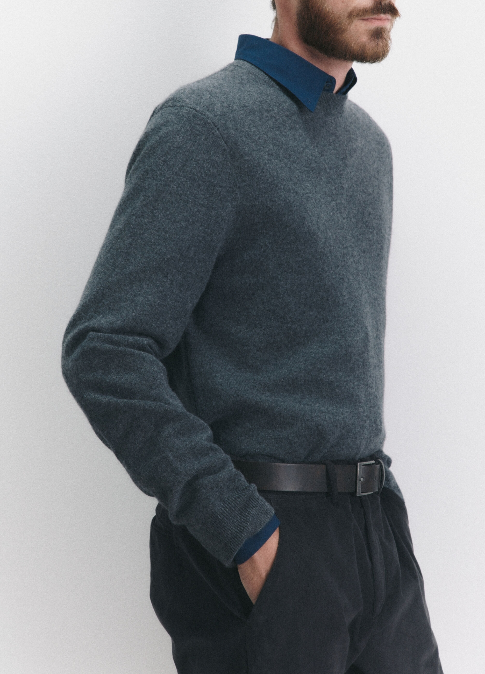 Maglione girocollo in cashmere uomo