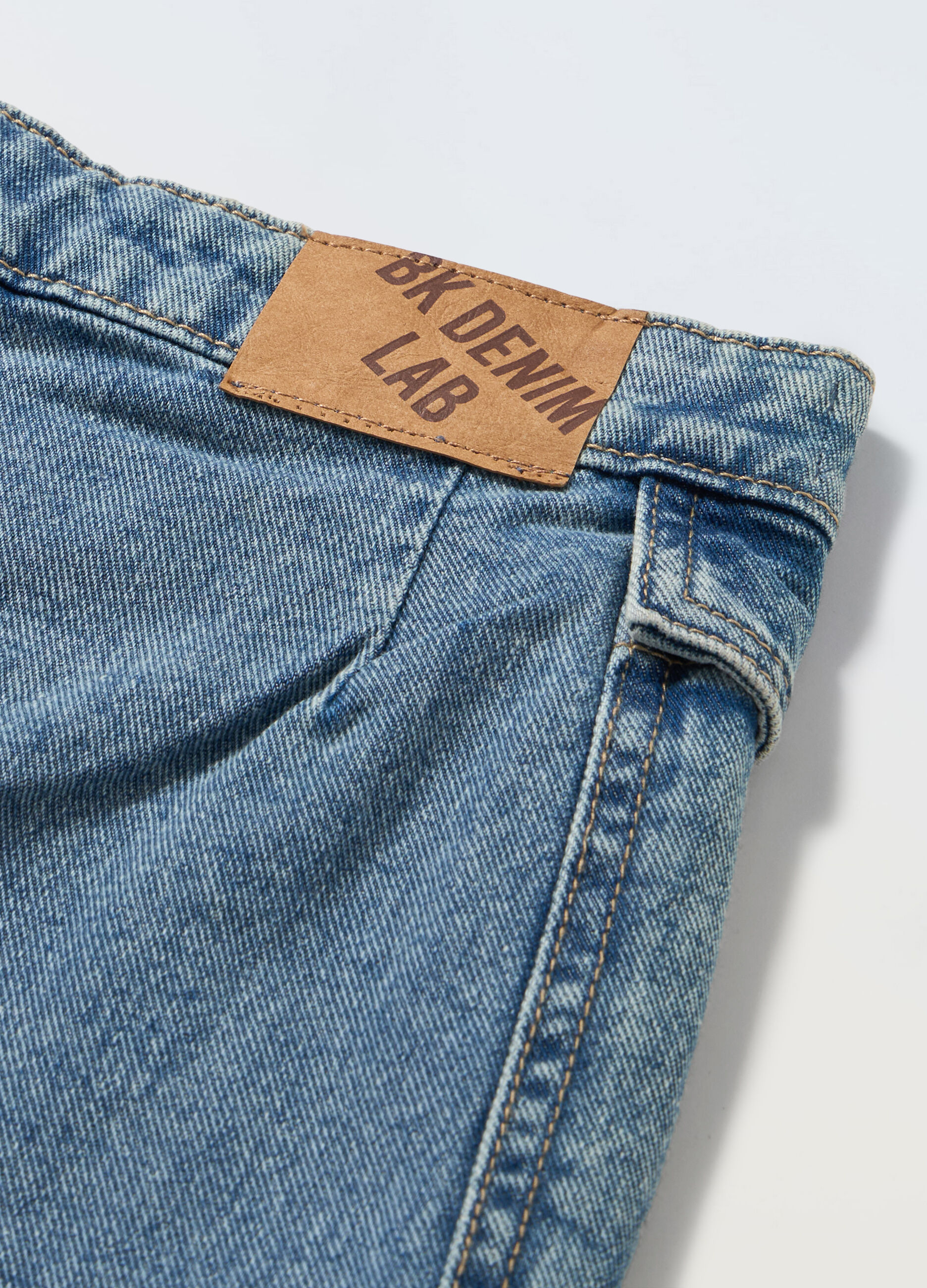 Gonna pantalone in denim di puro cotone ragazza_1
