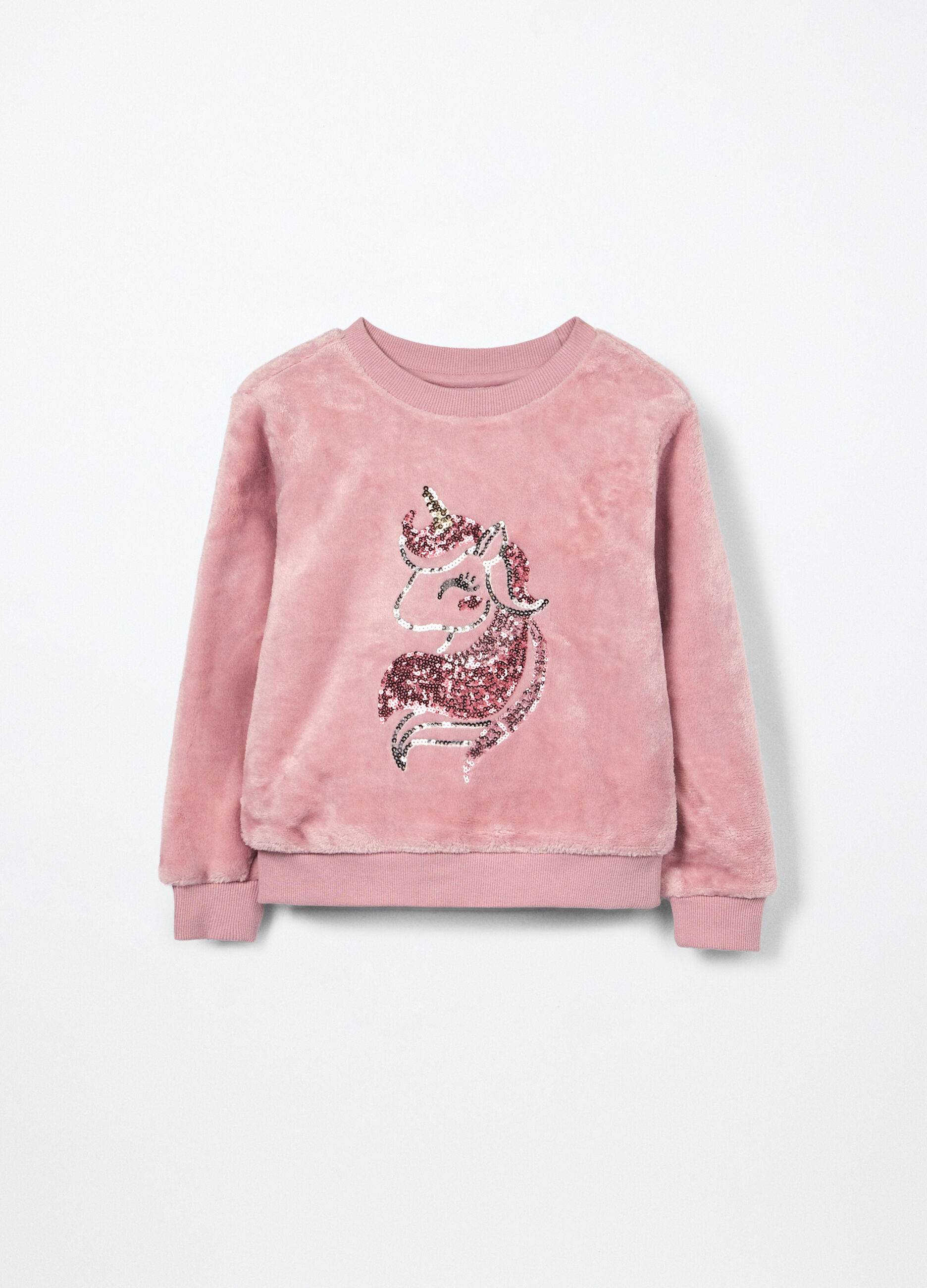 Felpa in pile con paillettes bambina_0