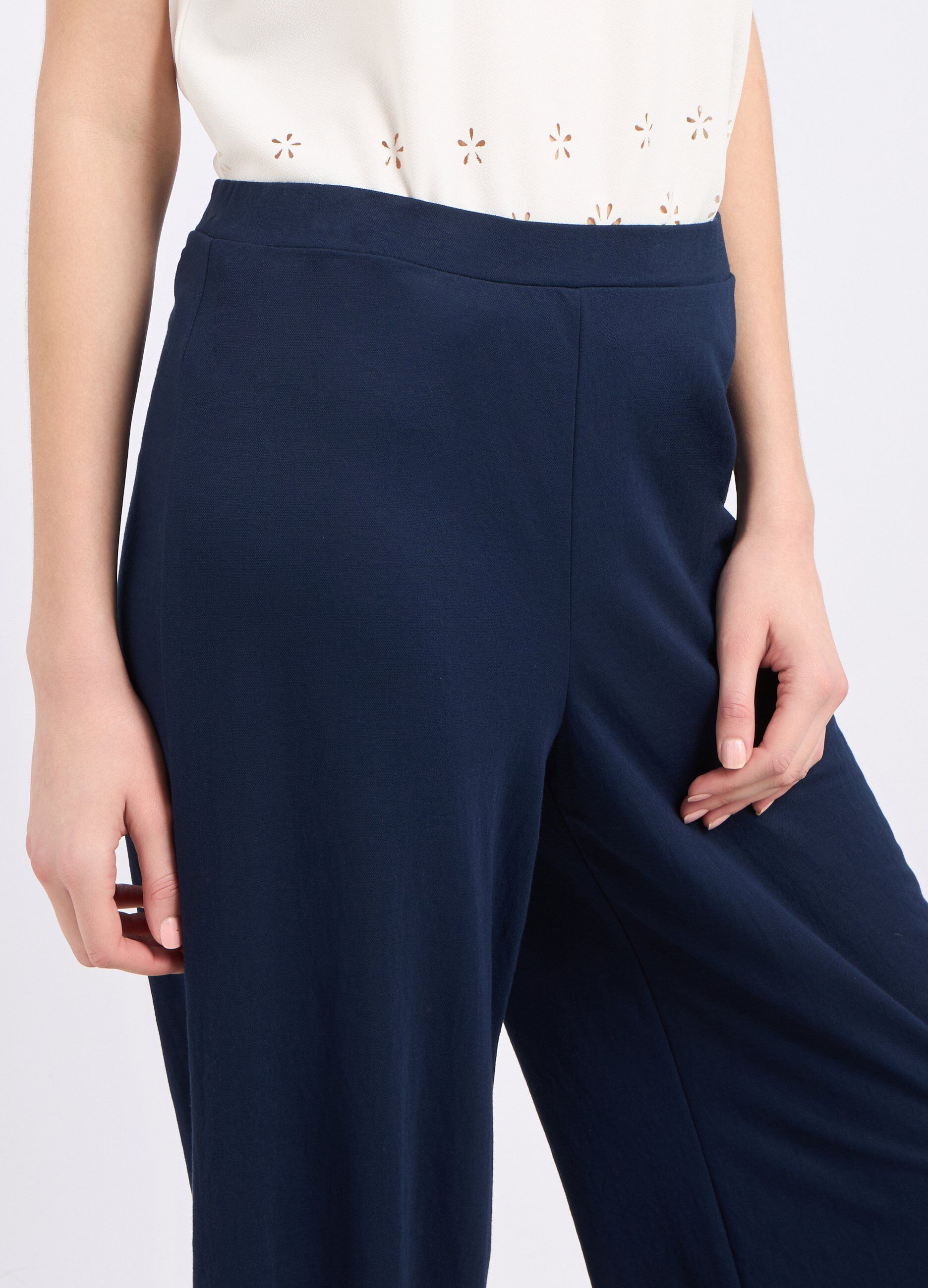 Pantaloni palazzo in misto viscosa donna_2