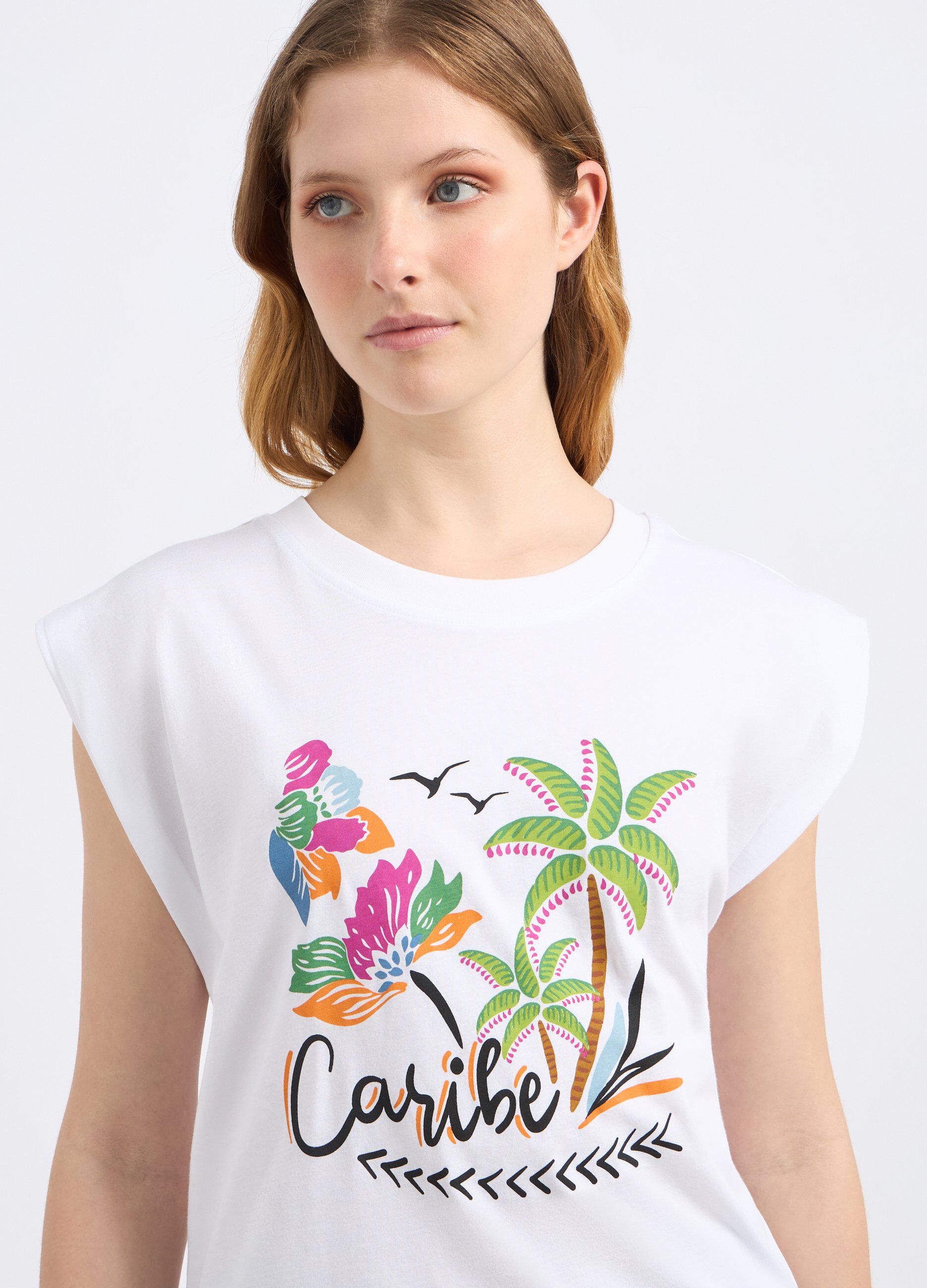 T-shirt in puro cotone con stampa donna_2