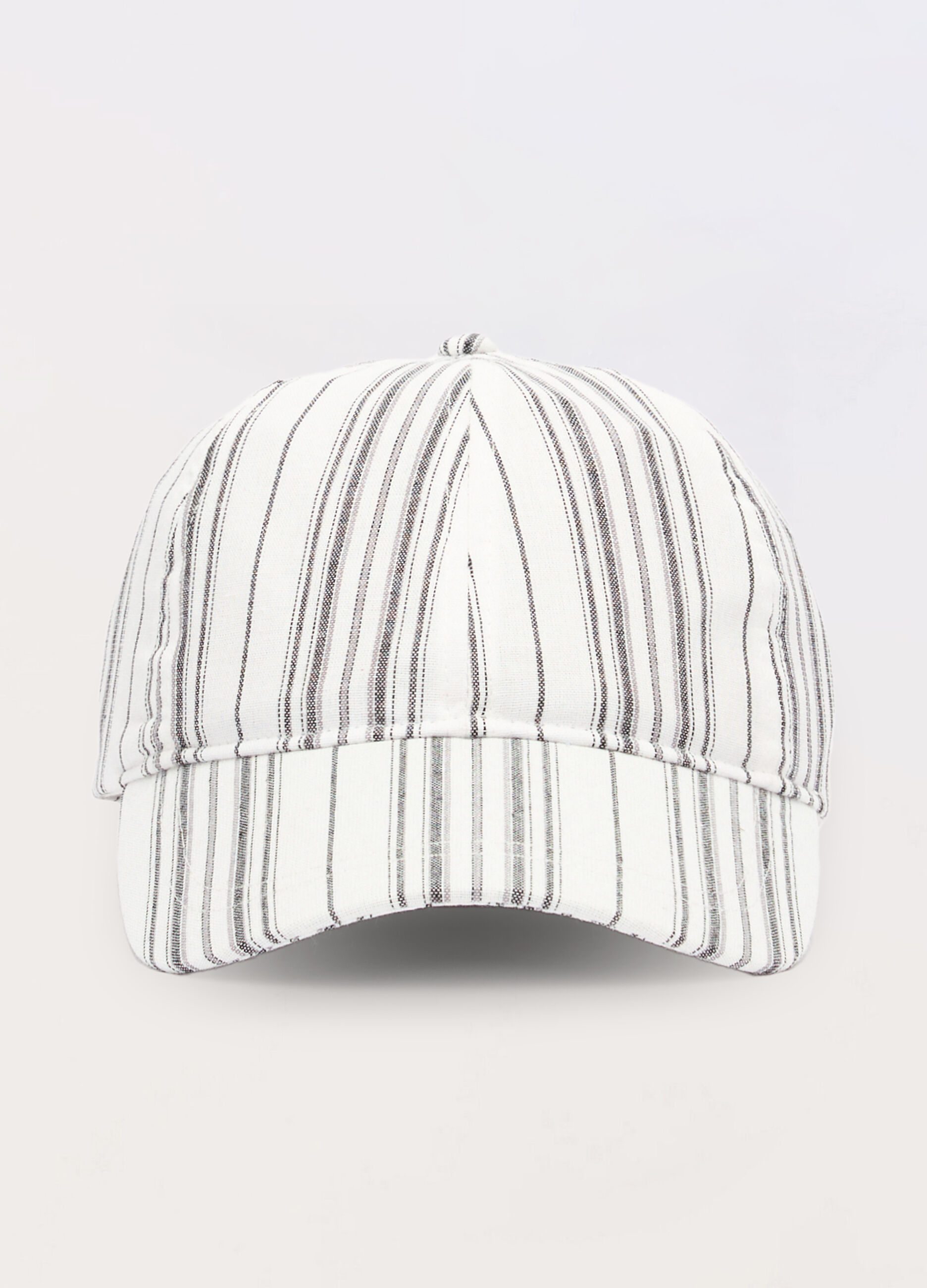 Cappello baseball in misto cotone a righe uomo_0