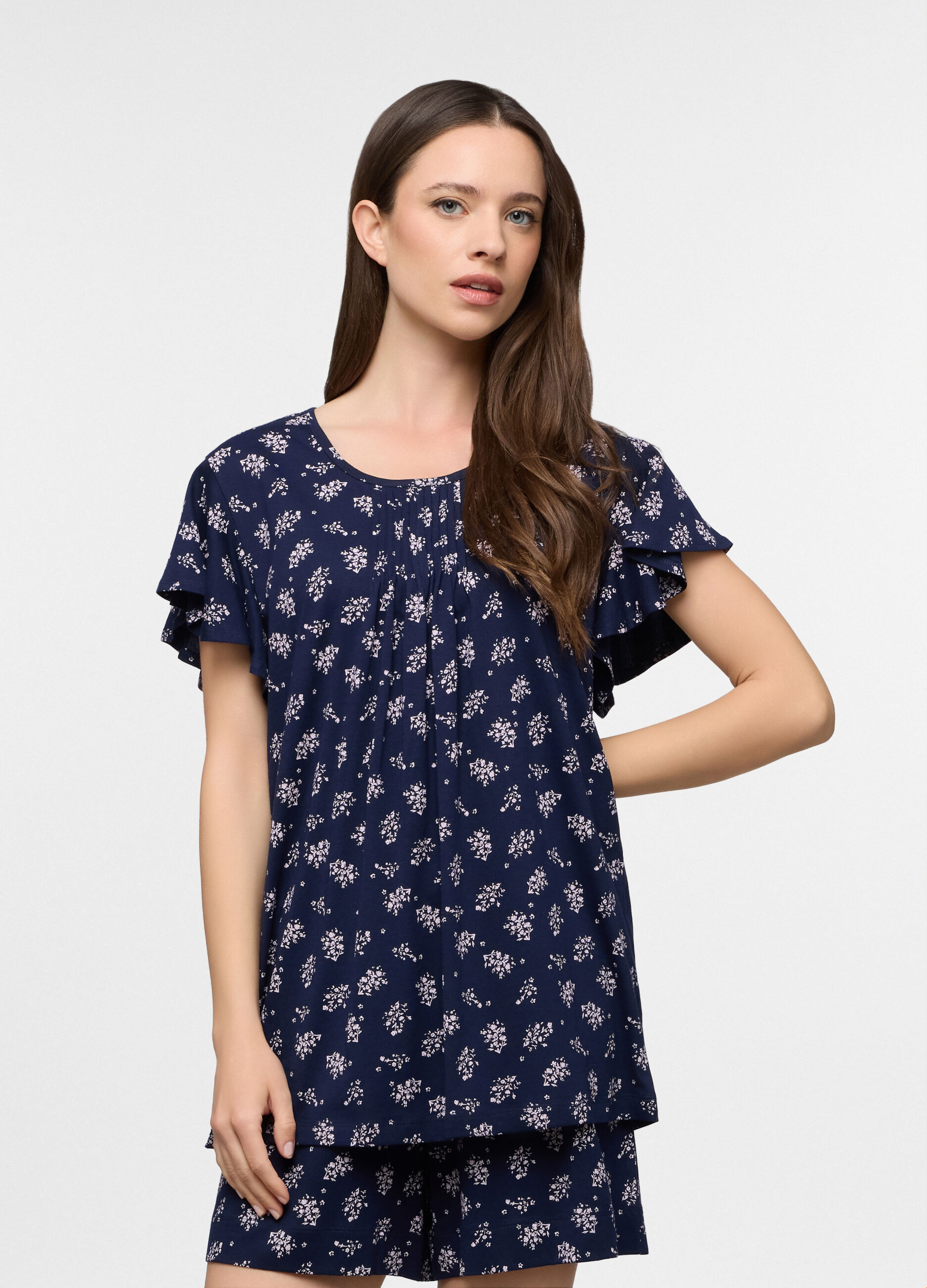 Top pigiama in jersey di puro cotone donna_0