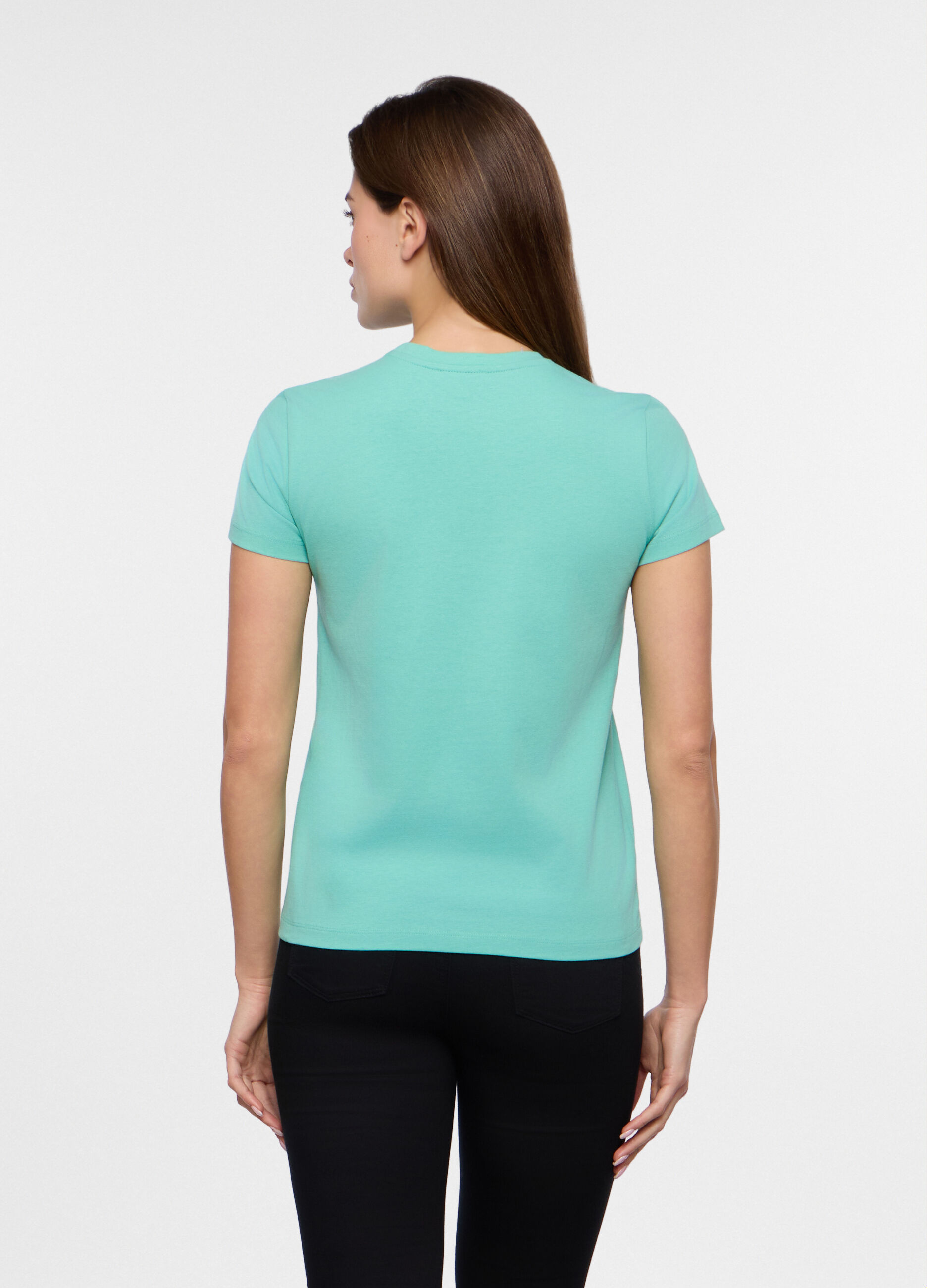 T-shirt in jersey di puro cotone donna_1